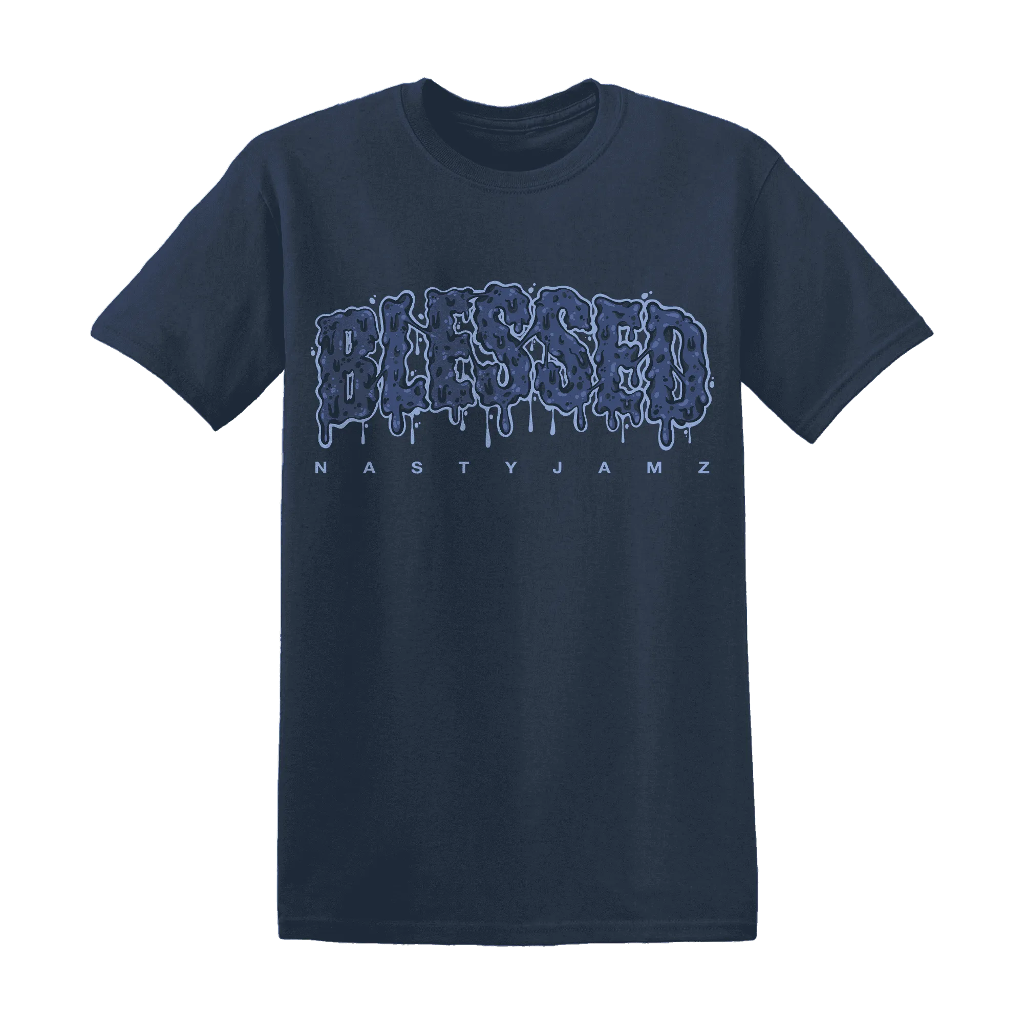 Midnight-Navy-5s-T-Shirt-Match-Blessed-Text