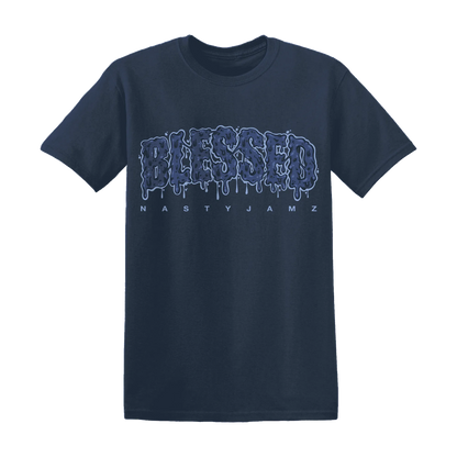 Midnight-Navy-5s-T-Shirt-Match-Blessed-Text