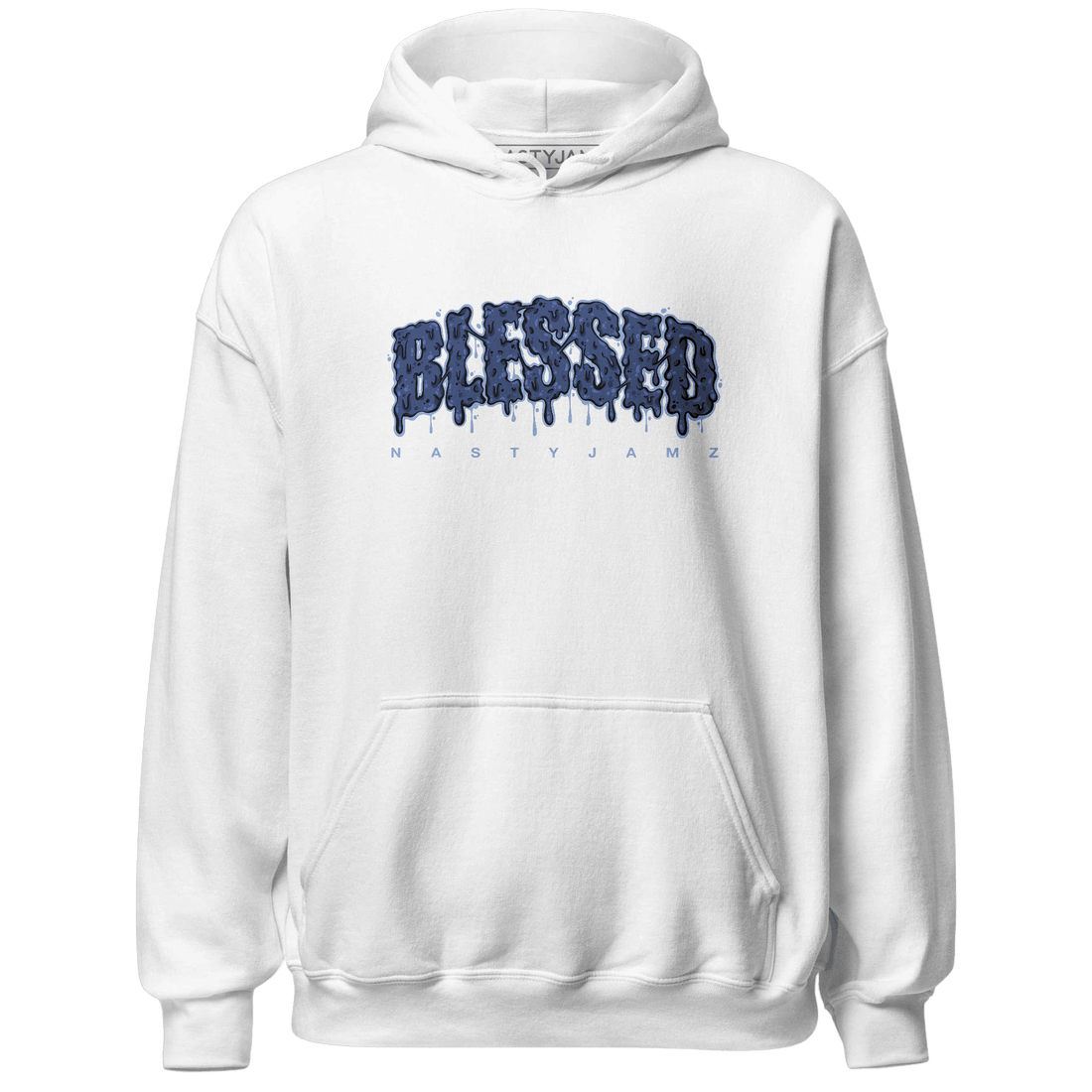 Midnight Navy 5s Hoodie Match Blessed Text - NastyJamz