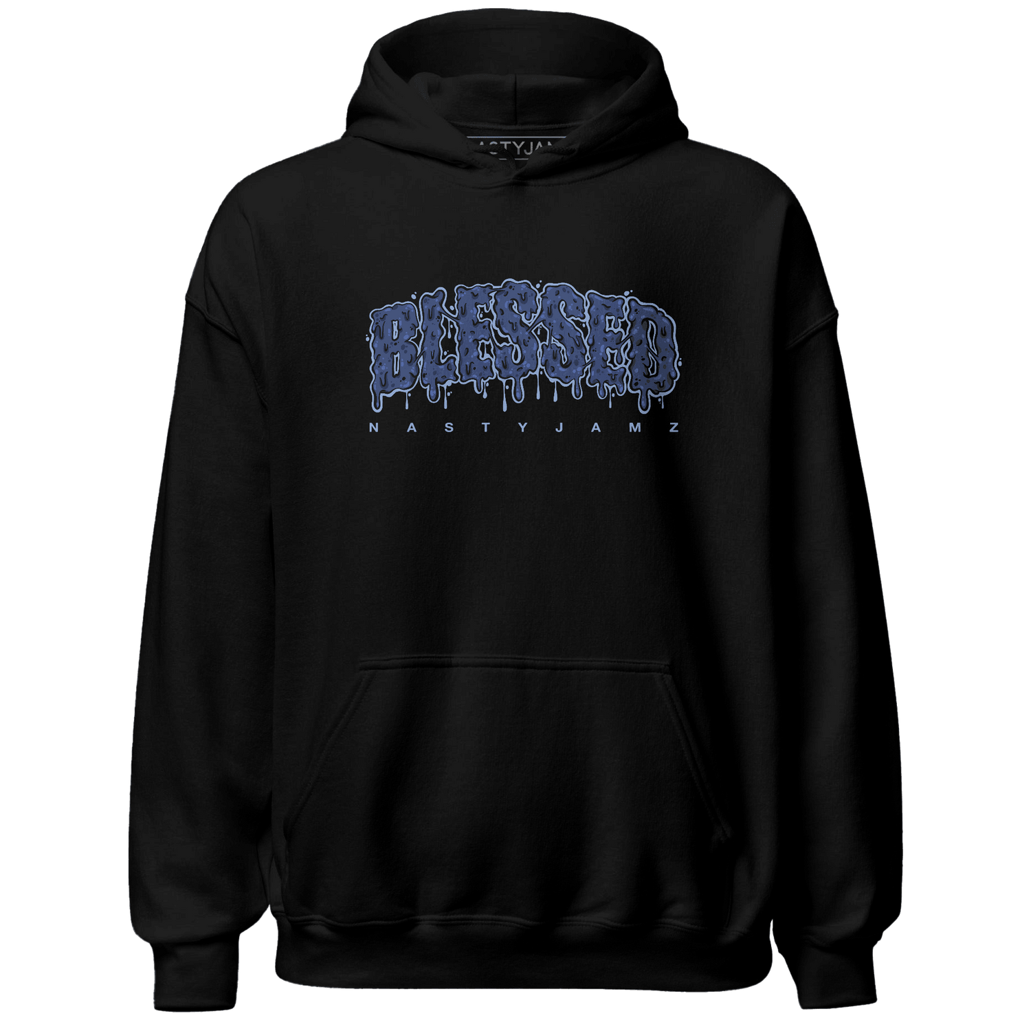 Midnight Navy 5s Hoodie Match Blessed Text - NastyJamz