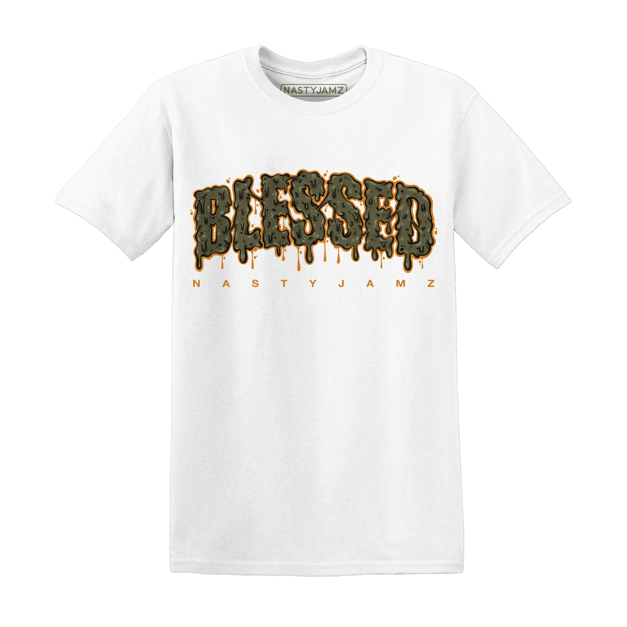 Olive-5s-T-Shirt-Match-Blessed-Text