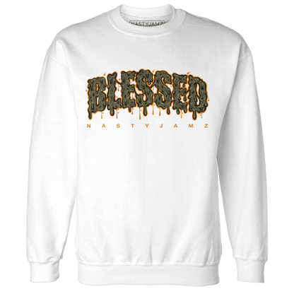 Olive 5s Sweatshirt Match Blessed Text - NastyJamz