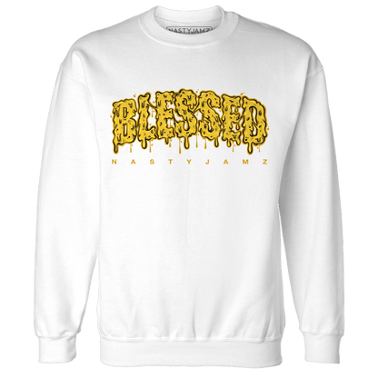 Yellow Ochre 6s Sweatshirt Match Blessed Text - NastyJamz