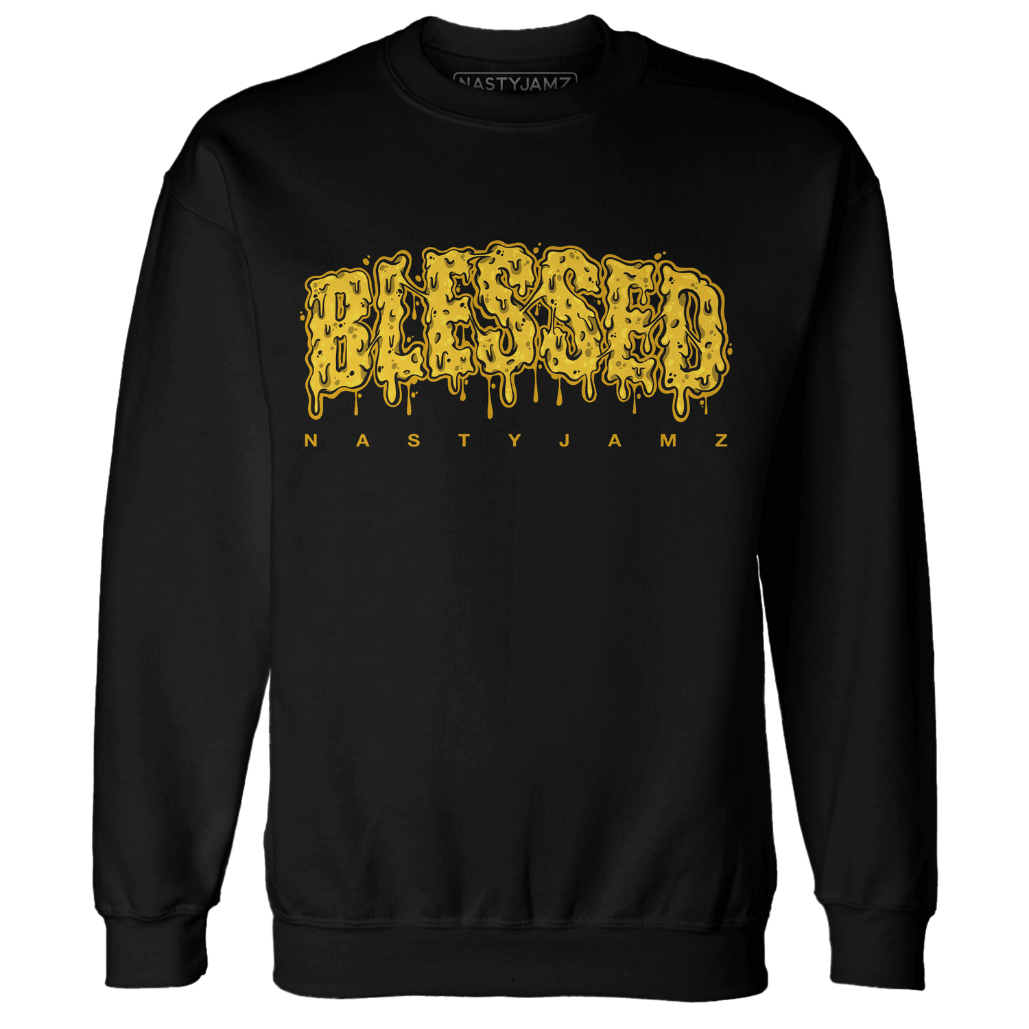 Yellow Ochre 6s Sweatshirt Match Blessed Text - NastyJamz