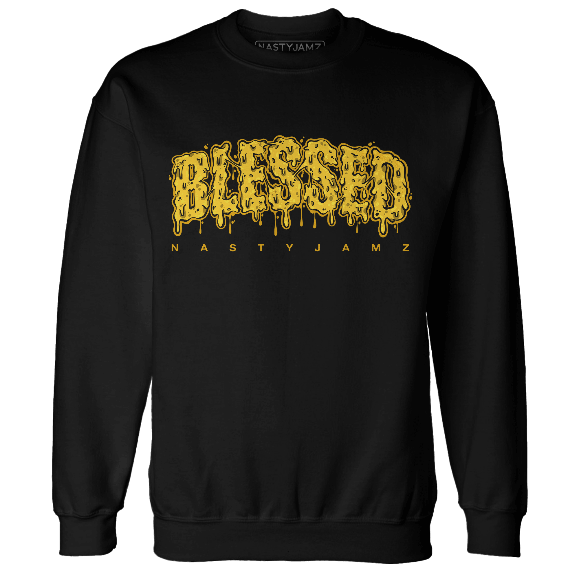 Yellow Ochre 6s Sweatshirt Match Blessed Text - NastyJamz