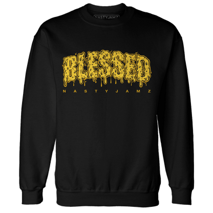 Yellow Ochre 6s Sweatshirt Match Blessed Text - NastyJamz