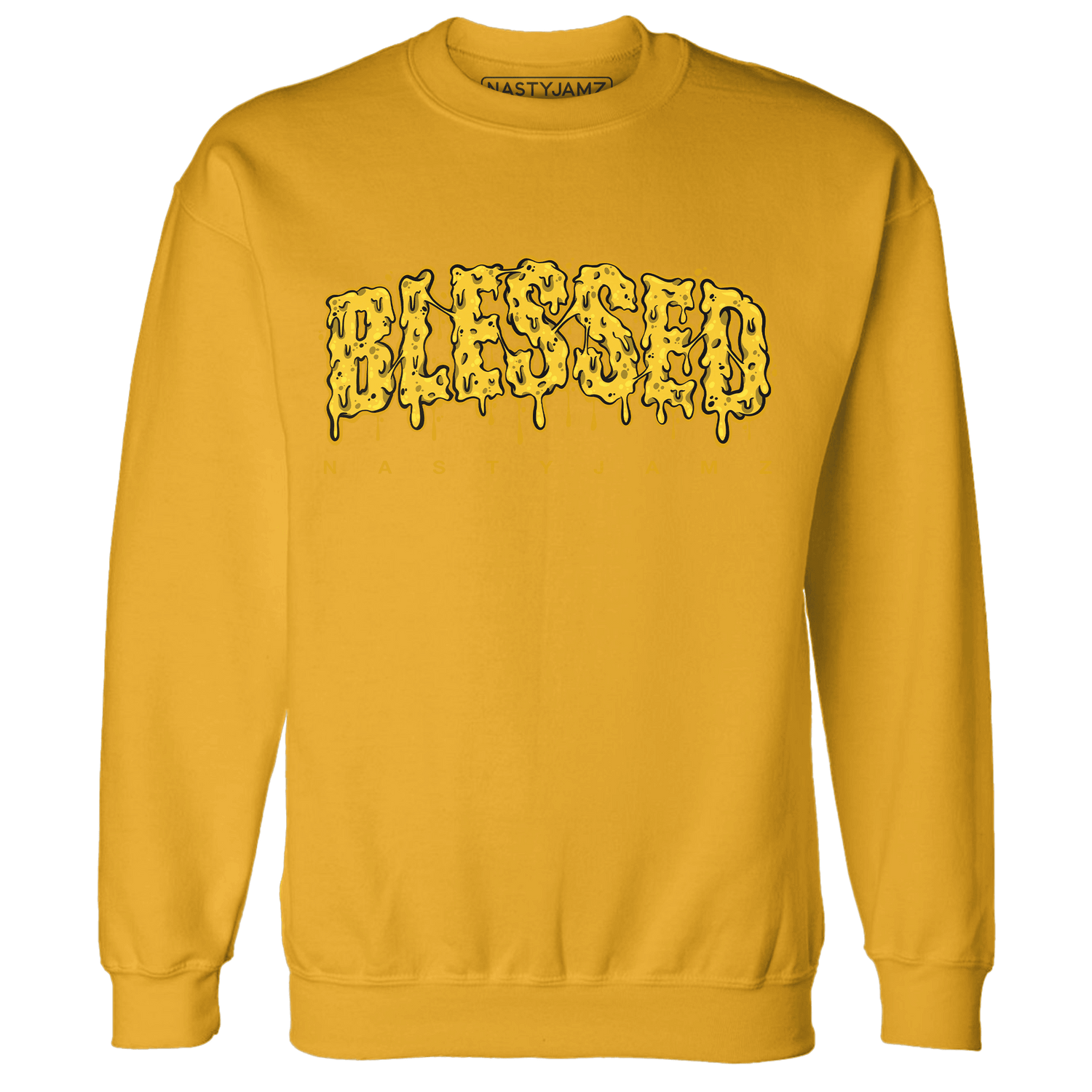 Yellow Ochre 6s Sweatshirt Match Blessed Text - NastyJamz