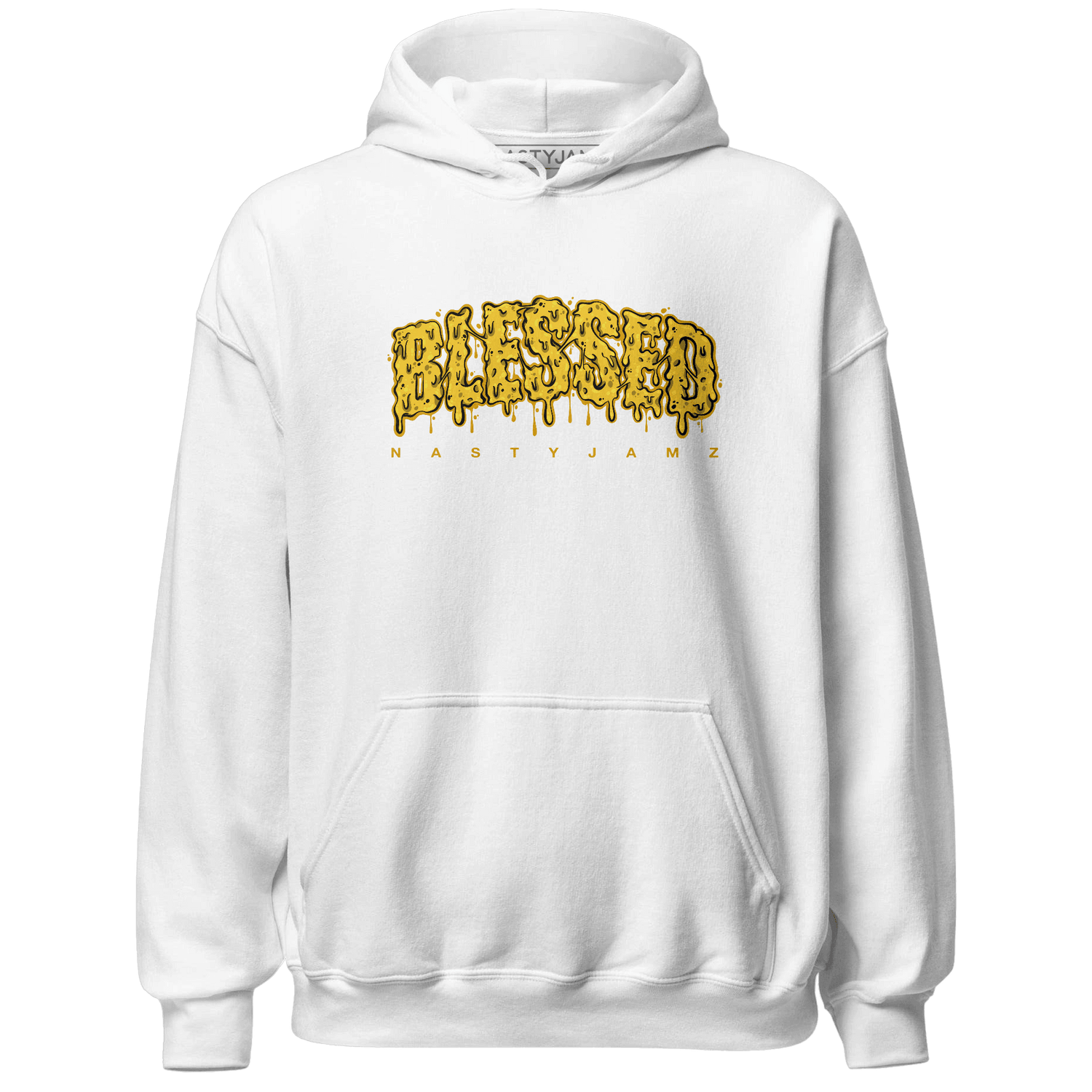 Yellow Ochre 6s Hoodie Match Blessed Text - NastyJamz