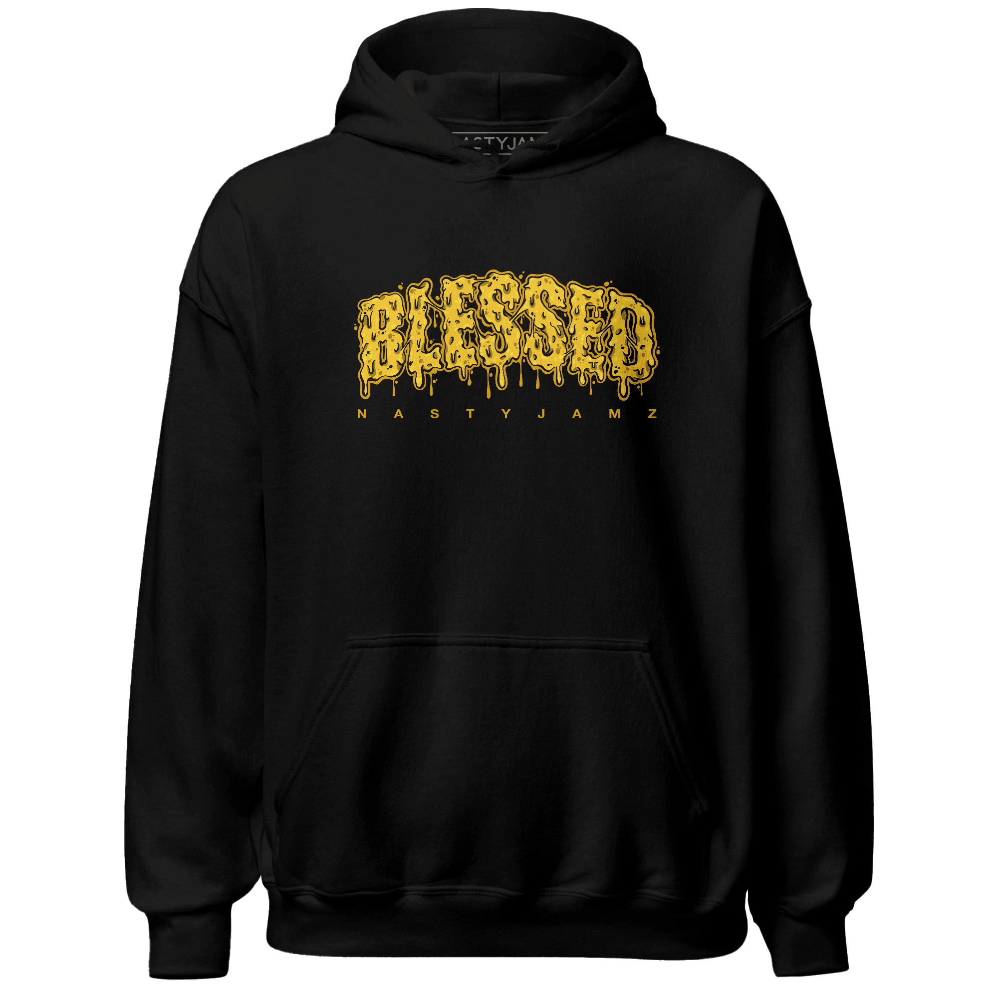 Yellow Ochre 6s Hoodie Match Blessed Text - NastyJamz