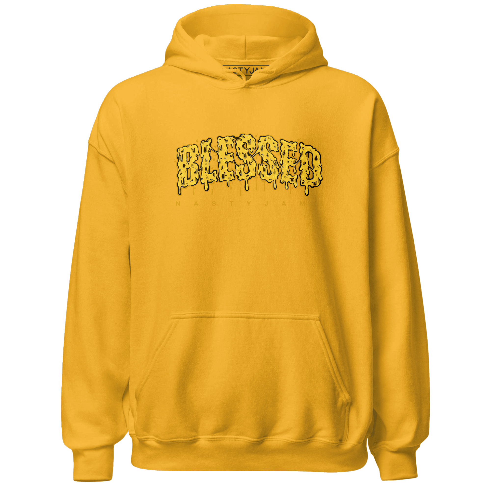 Yellow Ochre 6s Hoodie Match Blessed Text - NastyJamz