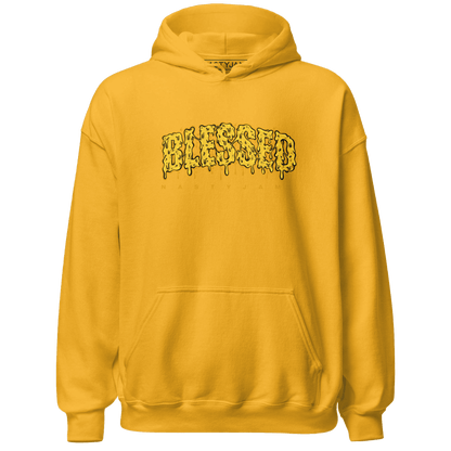 Yellow Ochre 6s Hoodie Match Blessed Text - NastyJamz