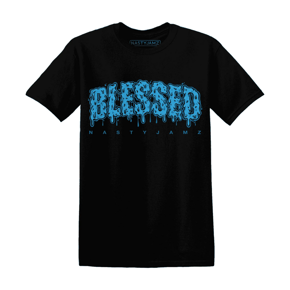 Powder-Blue-9s-T-Shirt-Match-Blessed-Text