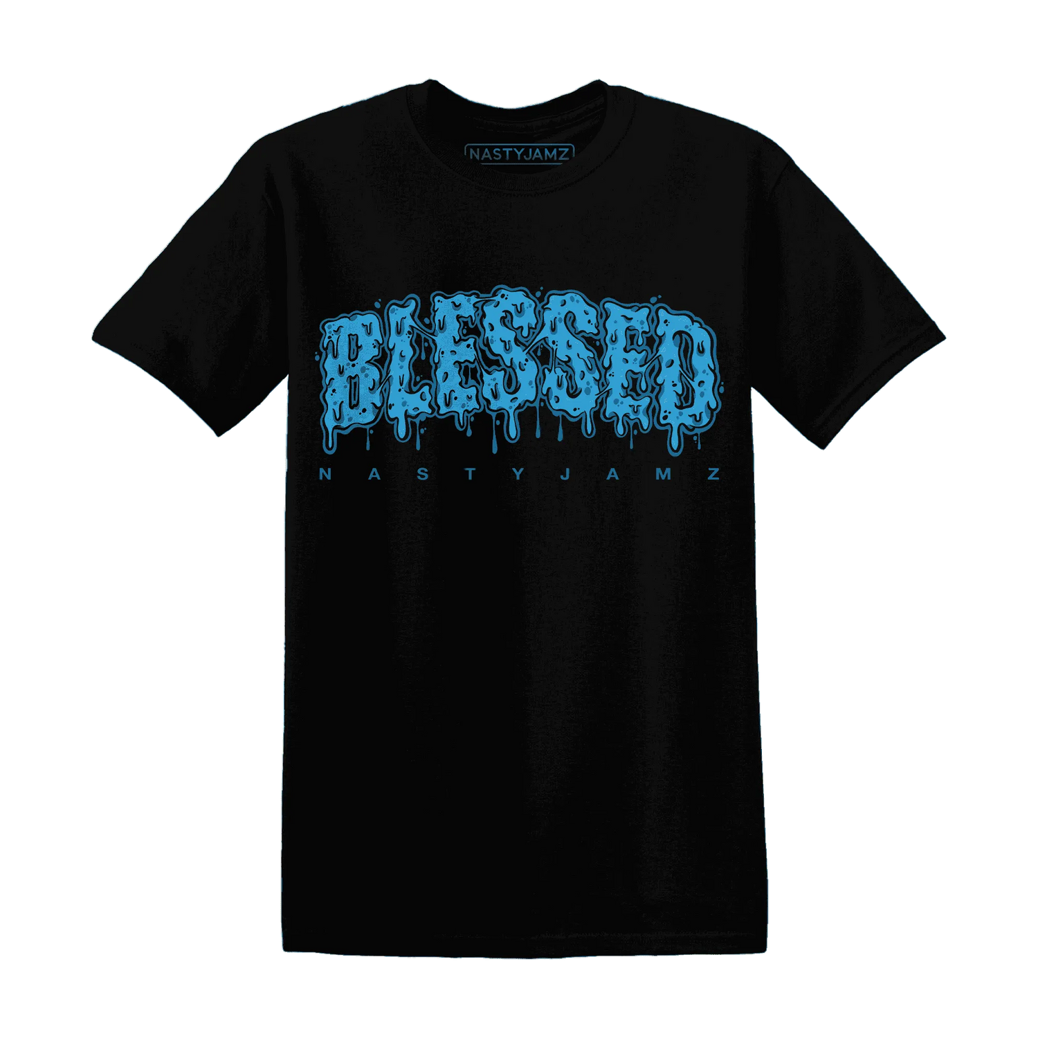 Powder-Blue-9s-T-Shirt-Match-Blessed-Text