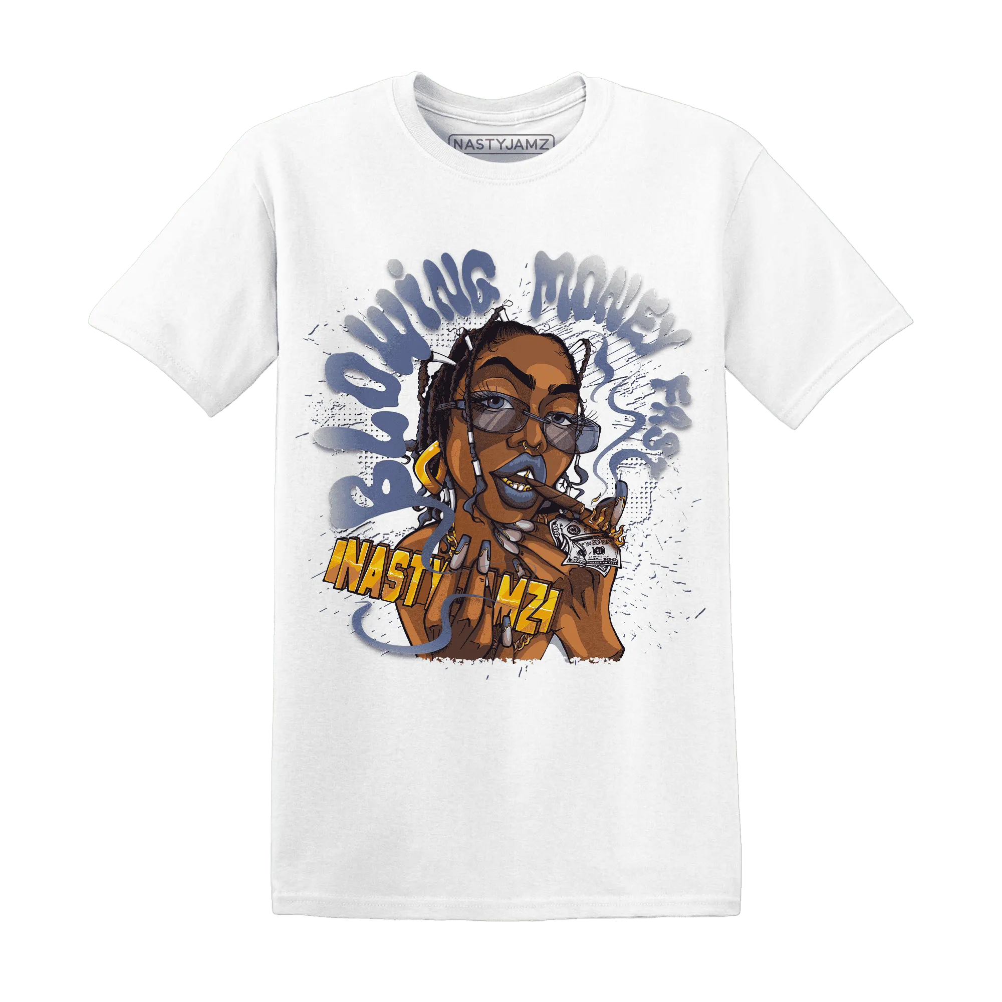 Low-Diffused-Blue-11s-T-Shirt-Match-Blowing-Money-Fast-Girl