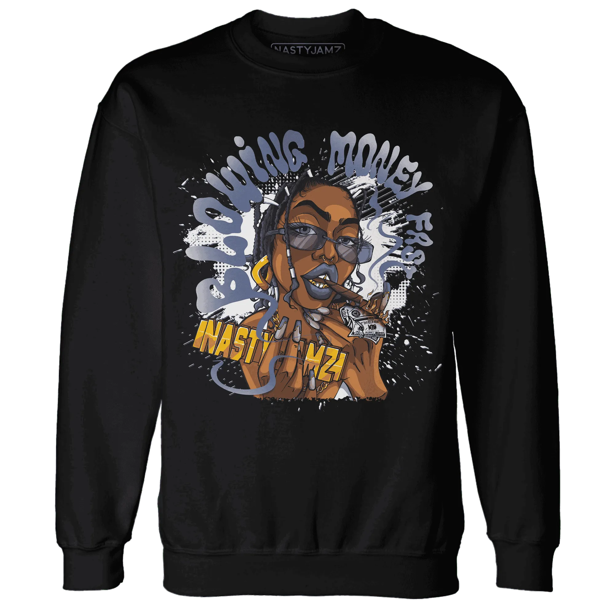 Low-Diffused-Blue-11s-Sweatshirt-Match-Blowing-Money-Fast-Girl