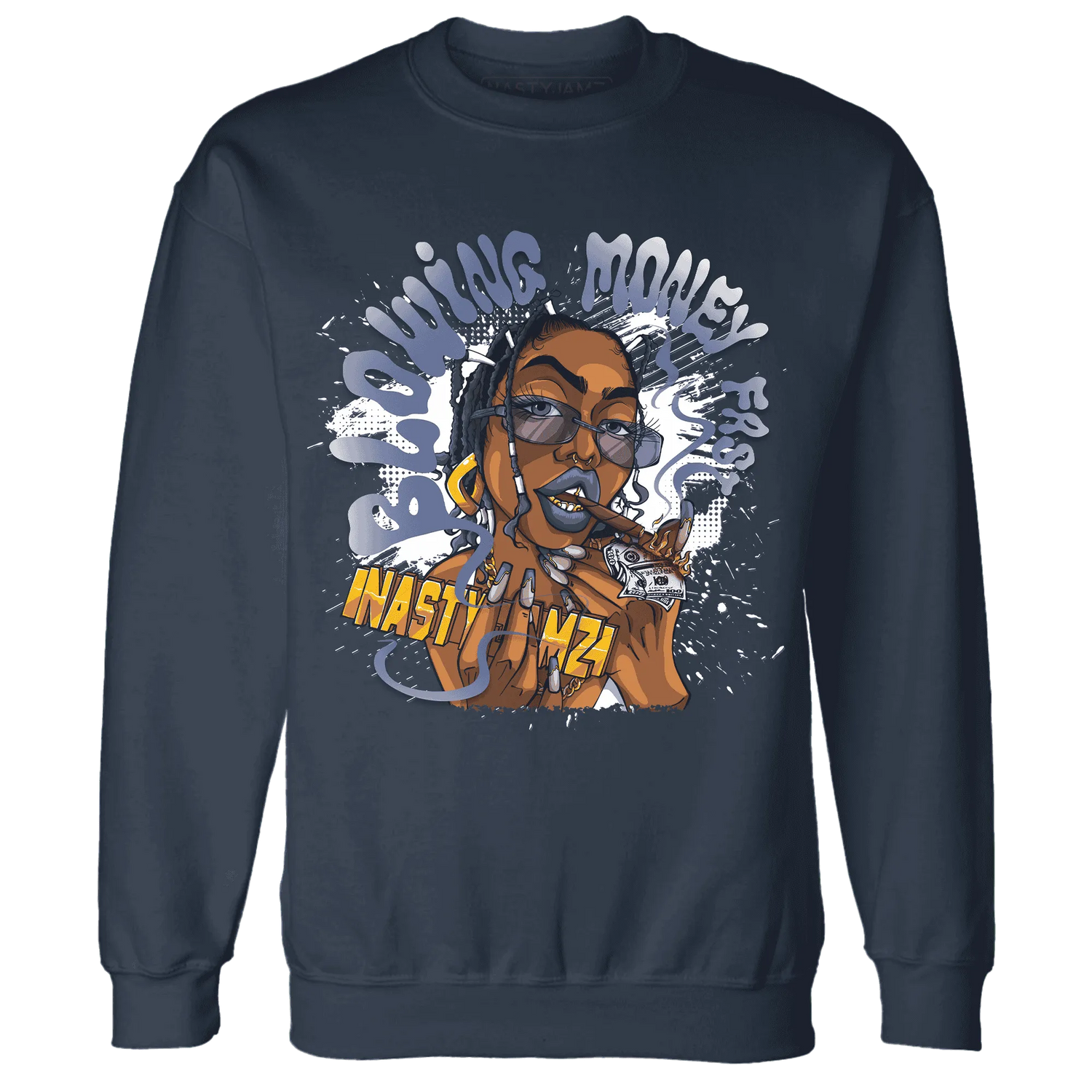 Low-Diffused-Blue-11s-Sweatshirt-Match-Blowing-Money-Fast-Girl