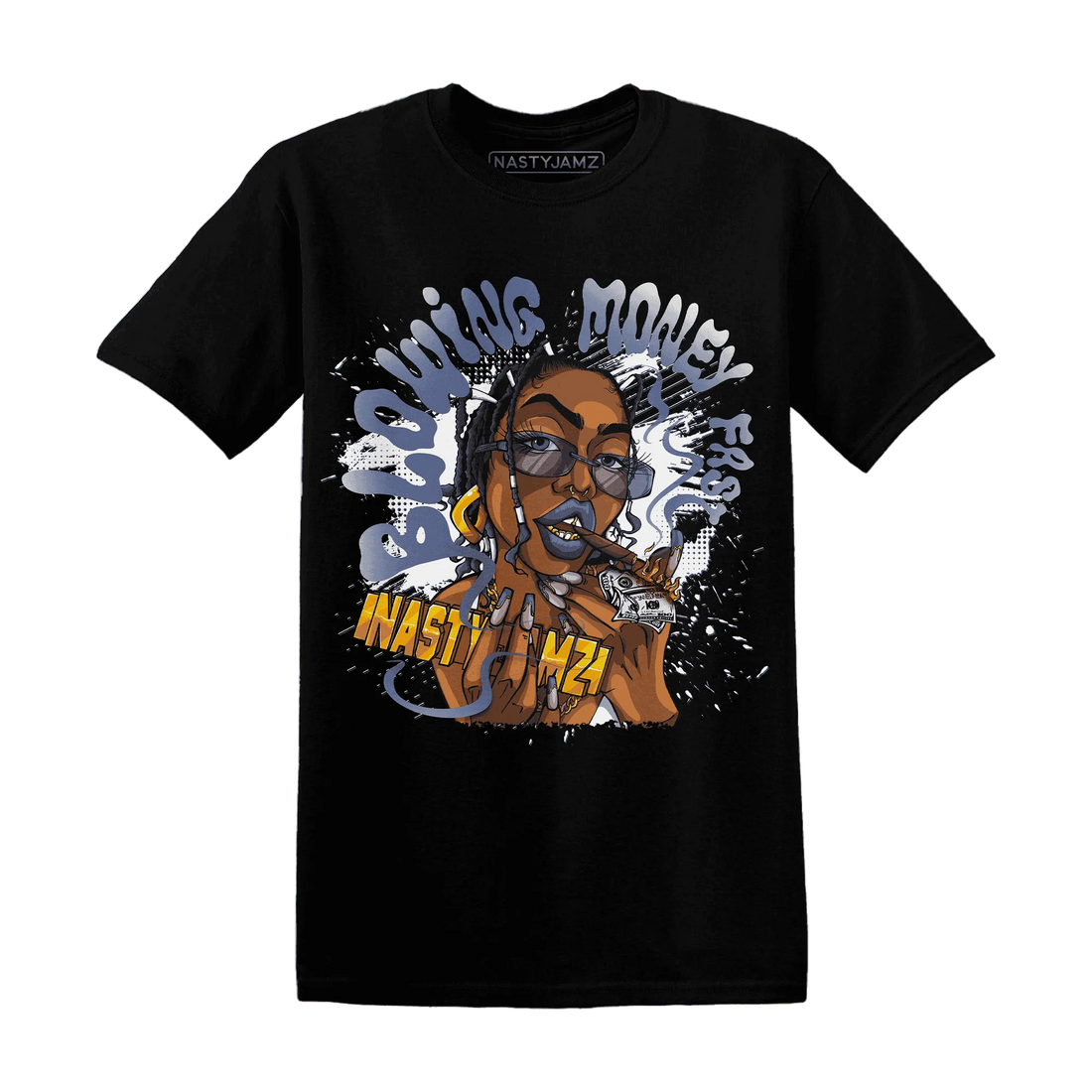 Low-Diffused-Blue-11s-T-Shirt-Match-Blowing-Money-Fast-Girl