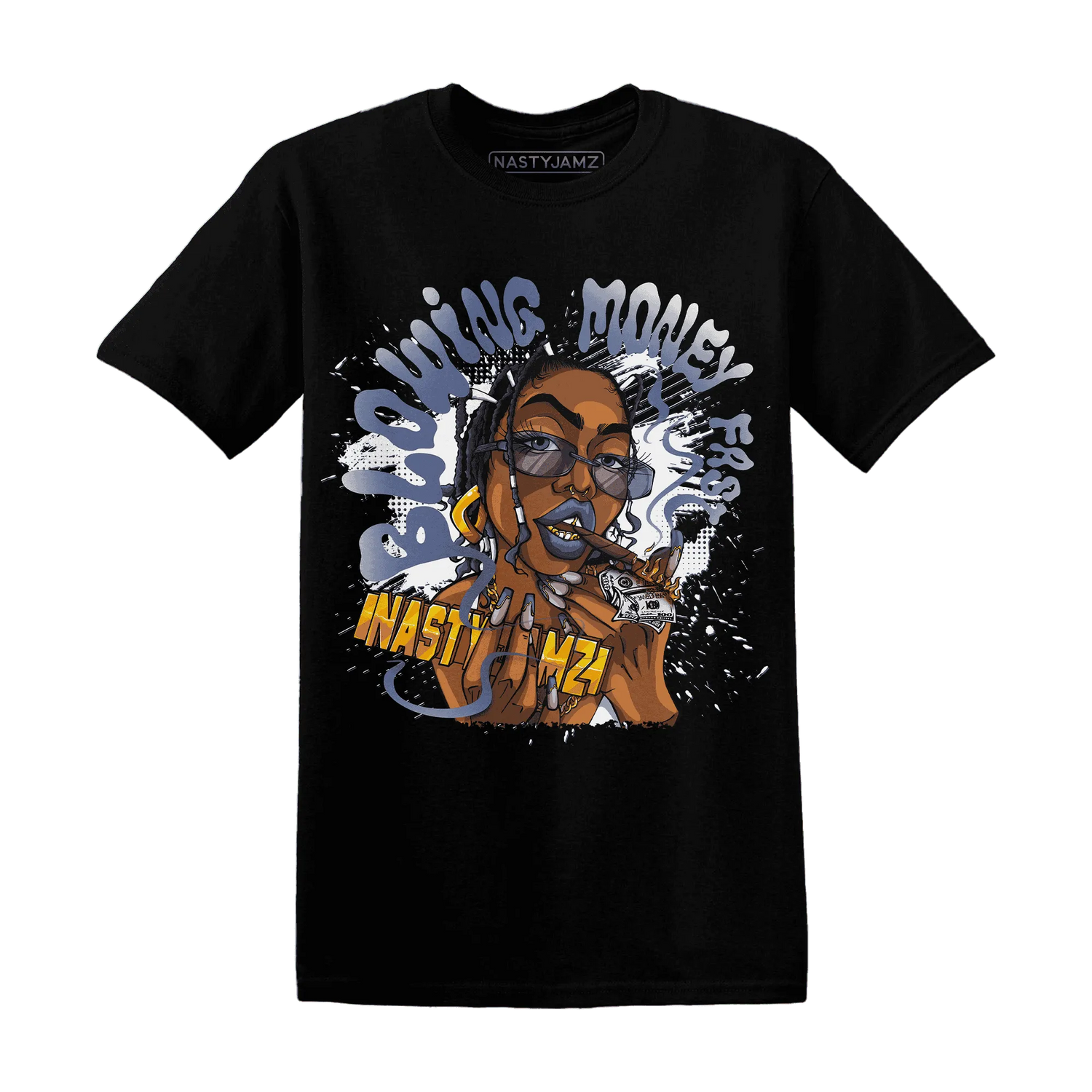 Low-Diffused-Blue-11s-T-Shirt-Match-Blowing-Money-Fast-Girl