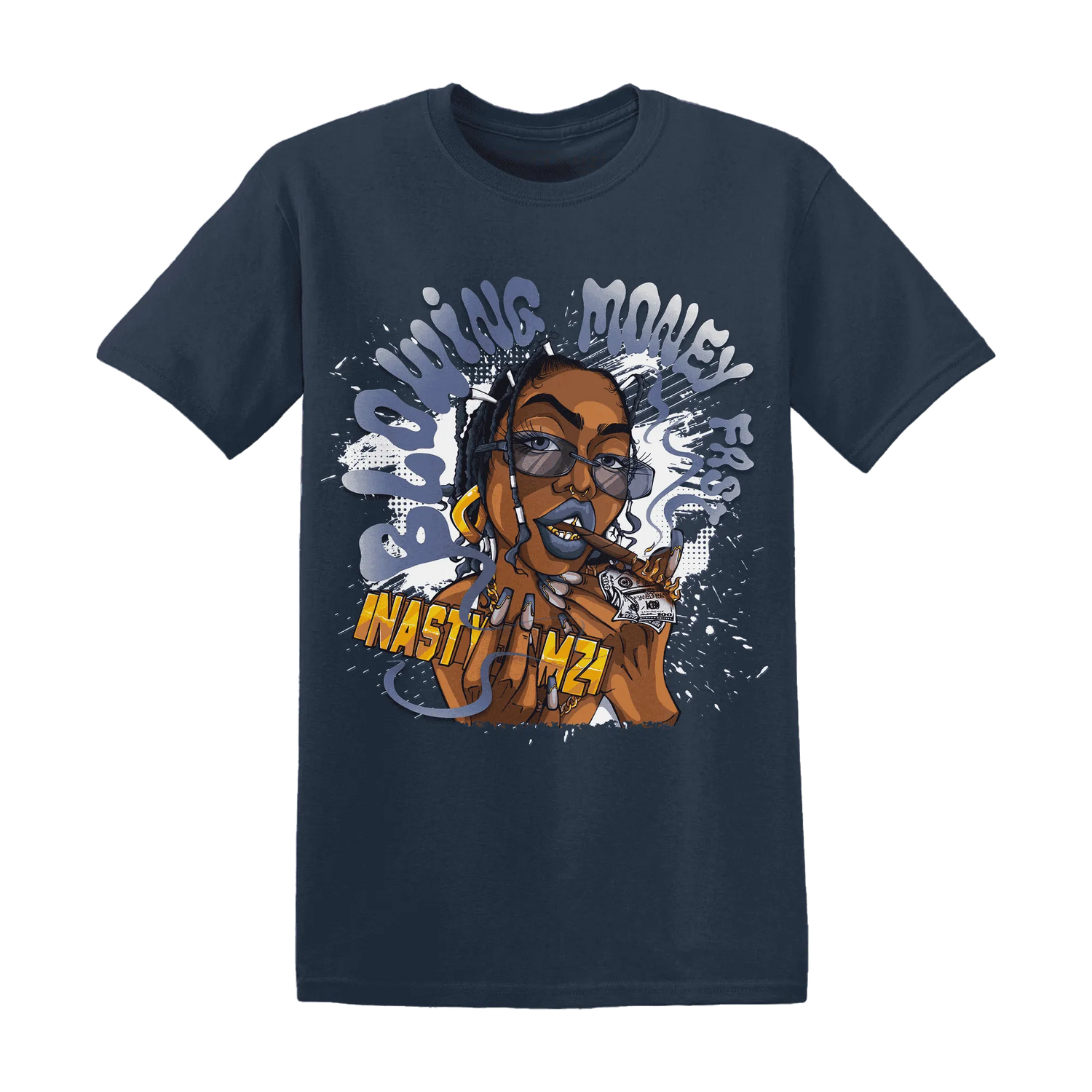 Low-Diffused-Blue-11s-T-Shirt-Match-Blowing-Money-Fast-Girl
