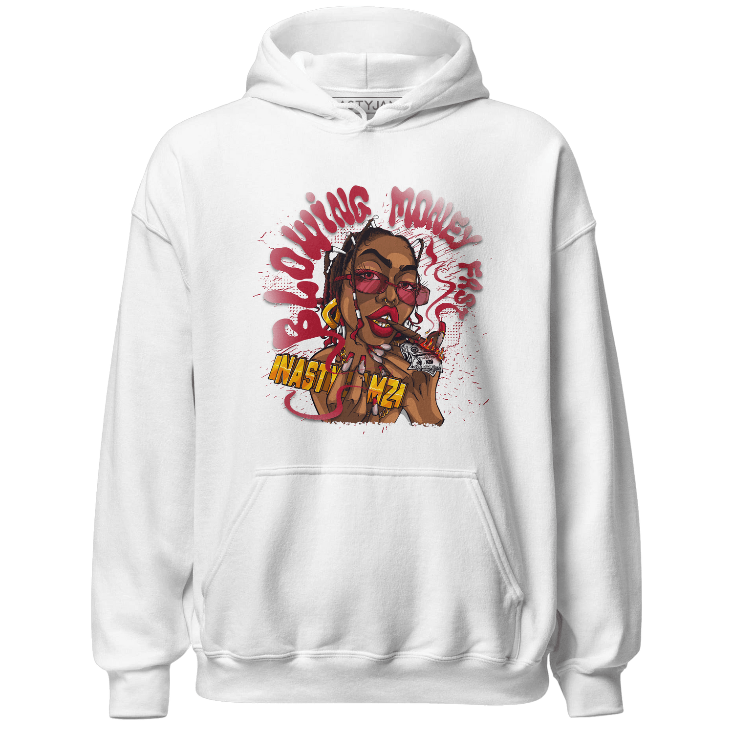 Retro Red Taxi 12s Hoodie Match Blowing Money Fast Girl - NastyJamz