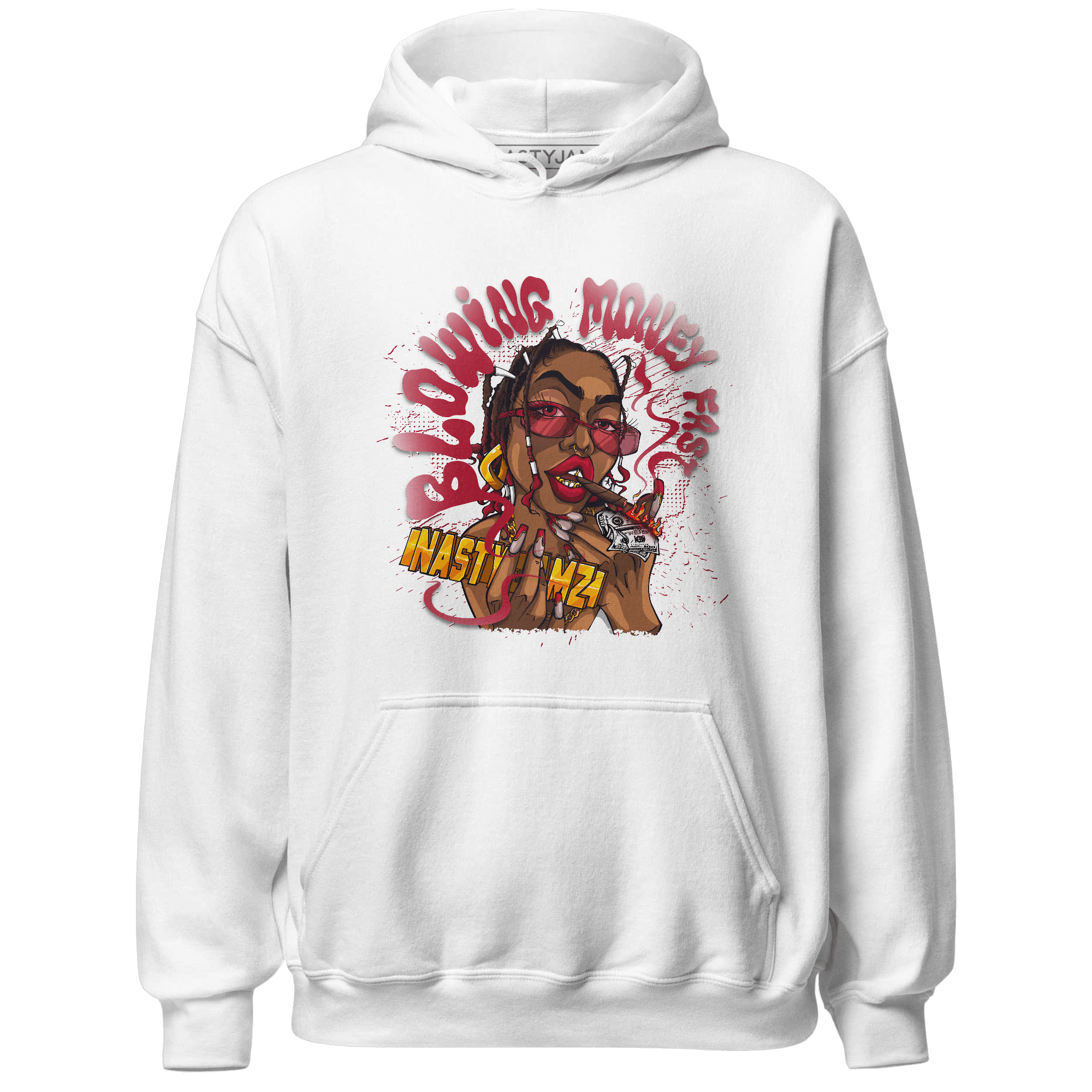 Retro Red Taxi 12s Hoodie Match Blowing Money Fast Girl - NastyJamz