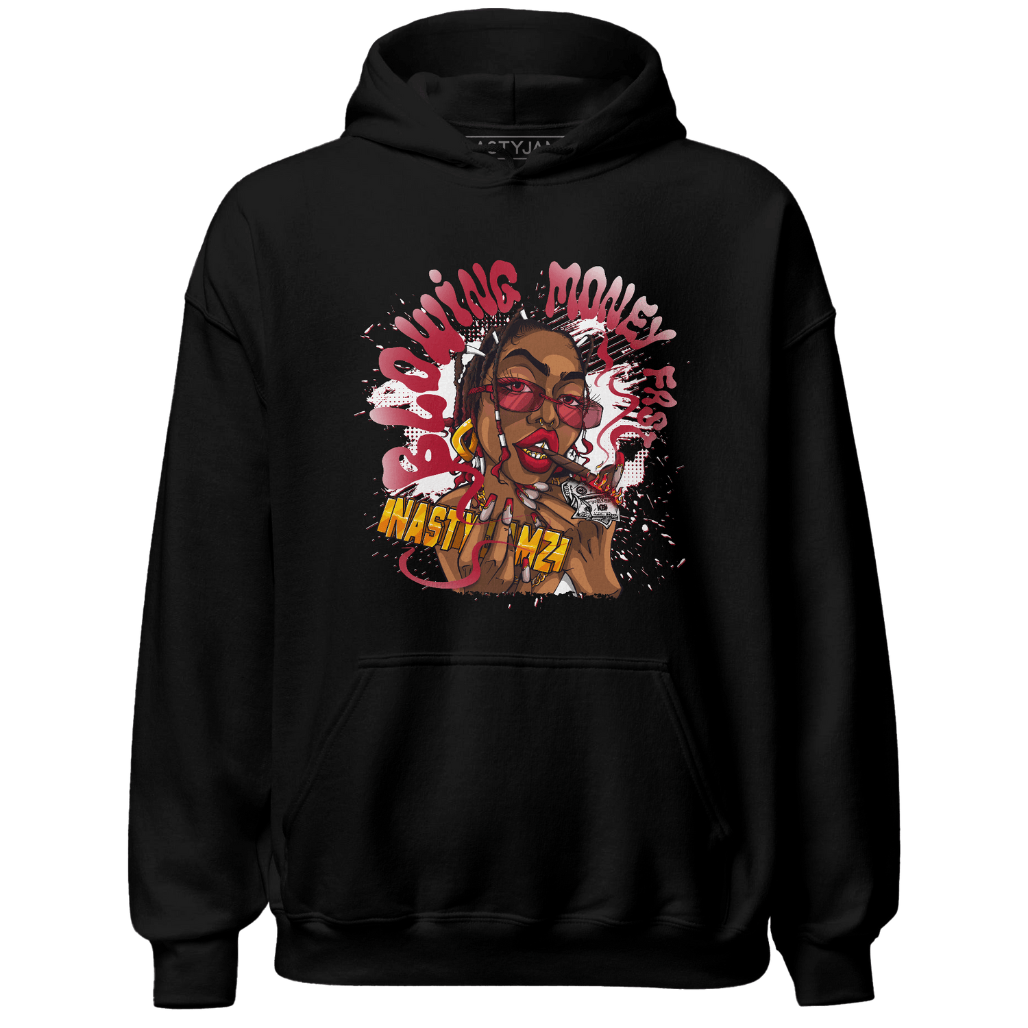 Retro Red Taxi 12s Hoodie Match Blowing Money Fast Girl - NastyJamz