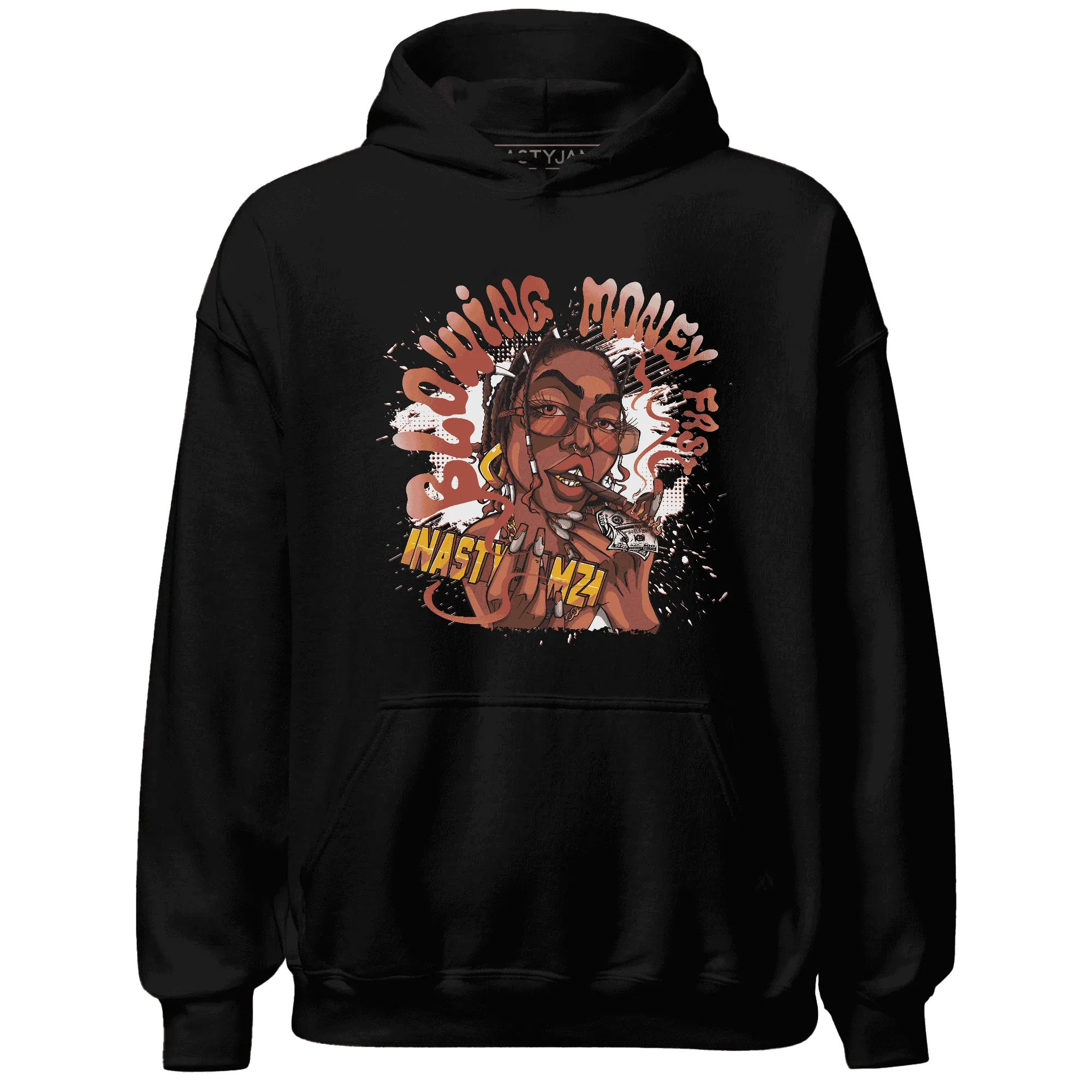 Black-Toe-Reimagined-Red-White-1s-NastyJamz-Hoodie-Match-Blowing-Money-Fast-Girl