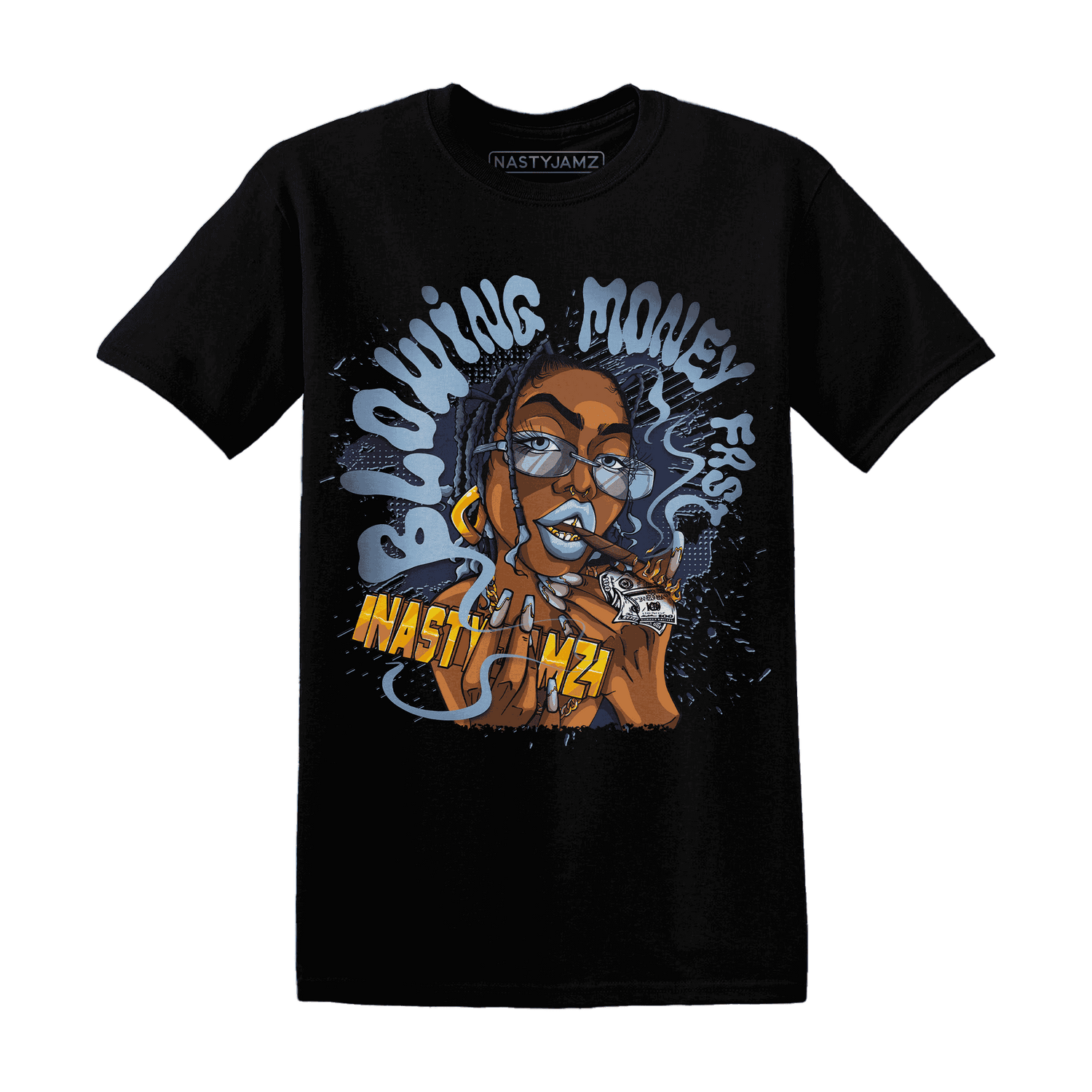 First In Flight 1s T Shirt Match Blowing Money Fast Girl - NastyJamz