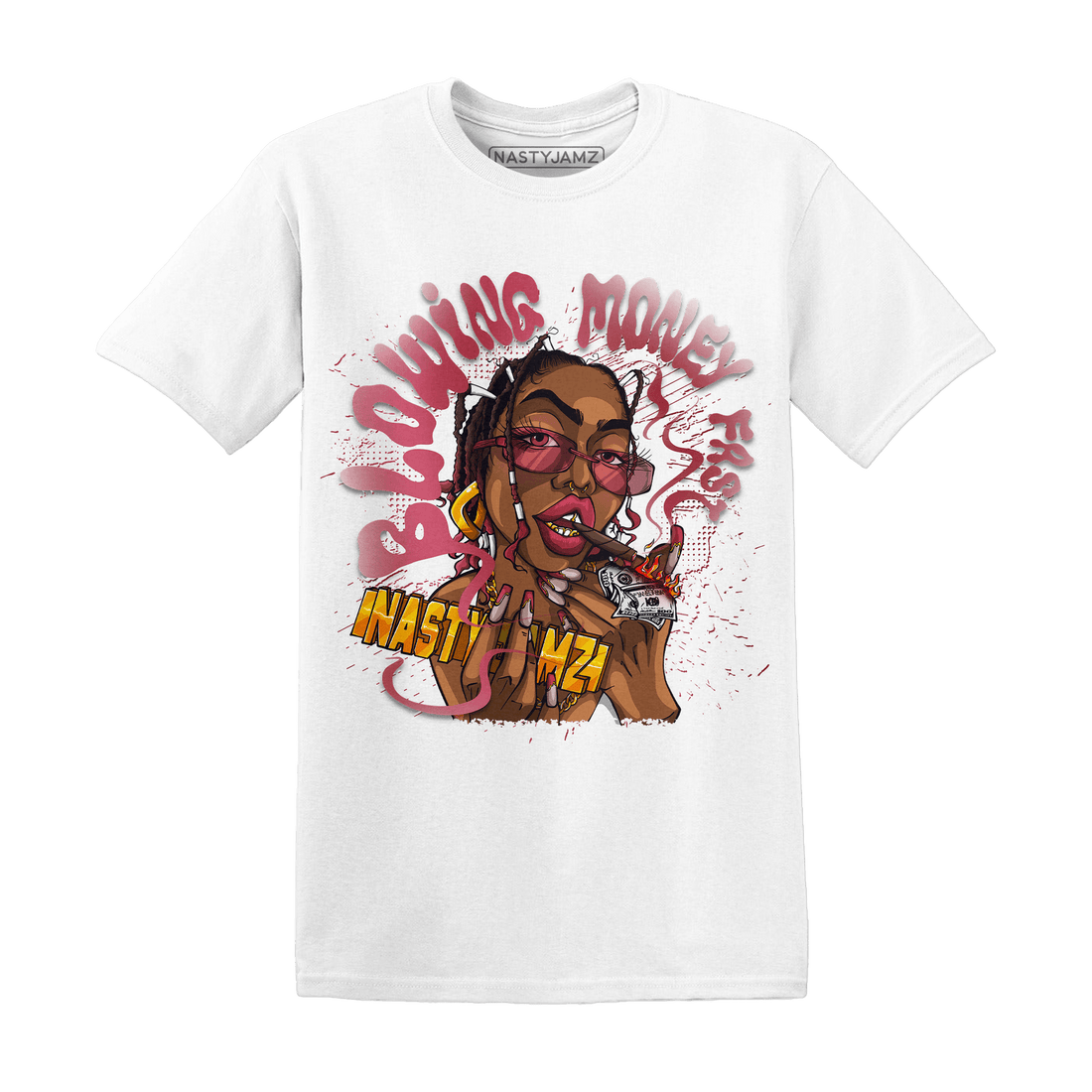 High 85 Metallic Burgundy 1s T Shirt Match Blowing Money Fast Girl - NastyJamz