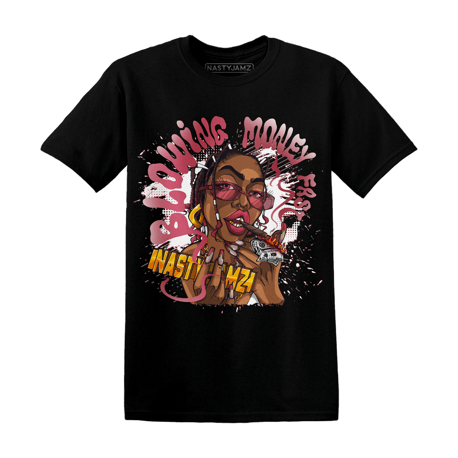 High 85 Metallic Burgundy 1s T Shirt Match Blowing Money Fast Girl - NastyJamz