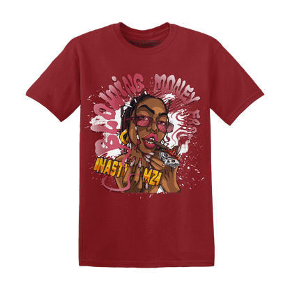 High 85 Metallic Burgundy 1s T Shirt Match Blowing Money Fast Girl - NastyJamz