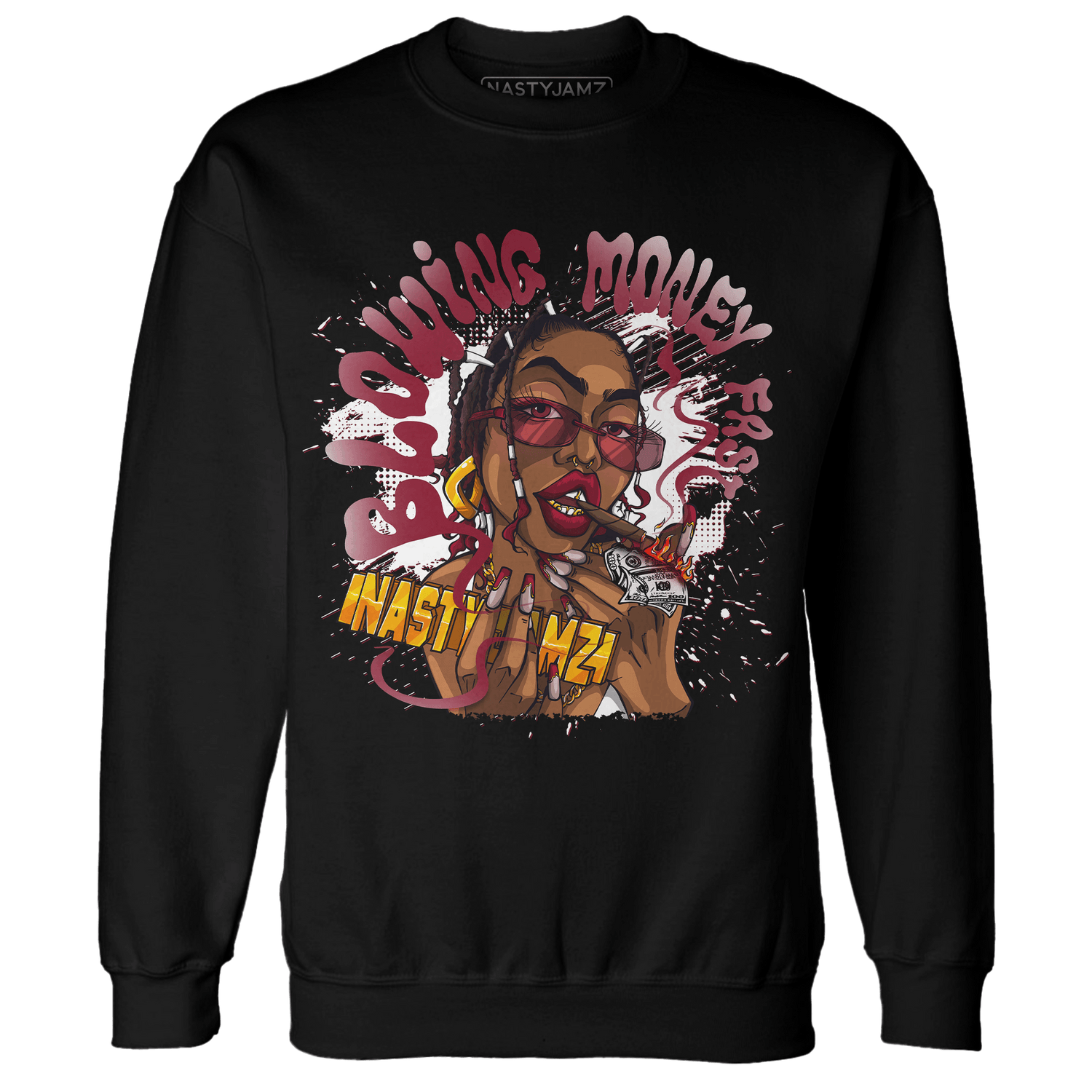 High White Team Red 1s Sweatshirt Match Blowing Money Fast Girl - NastyJamz