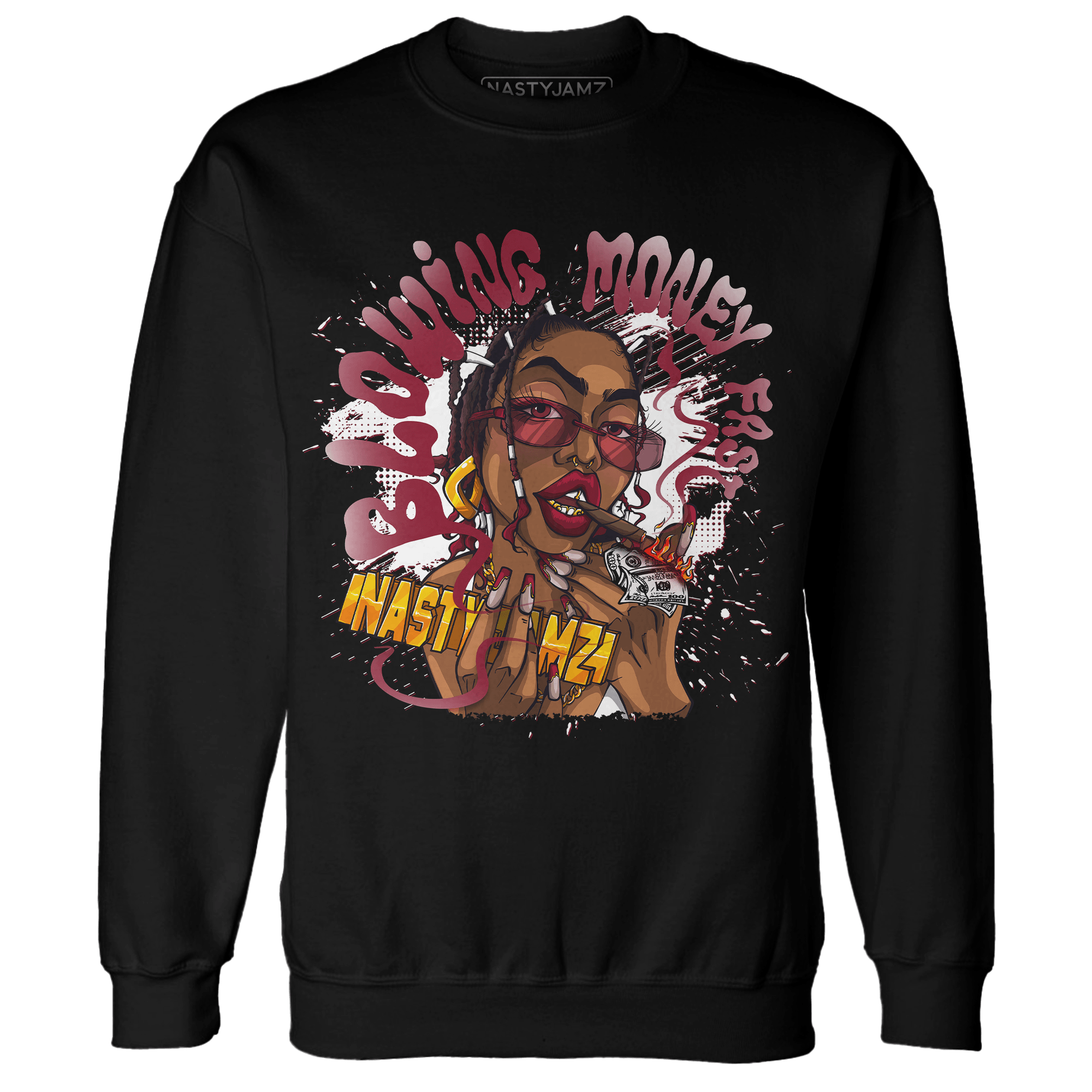 High White Team Red 1s Sweatshirt Match Blowing Money Fast Girl - NastyJamz
