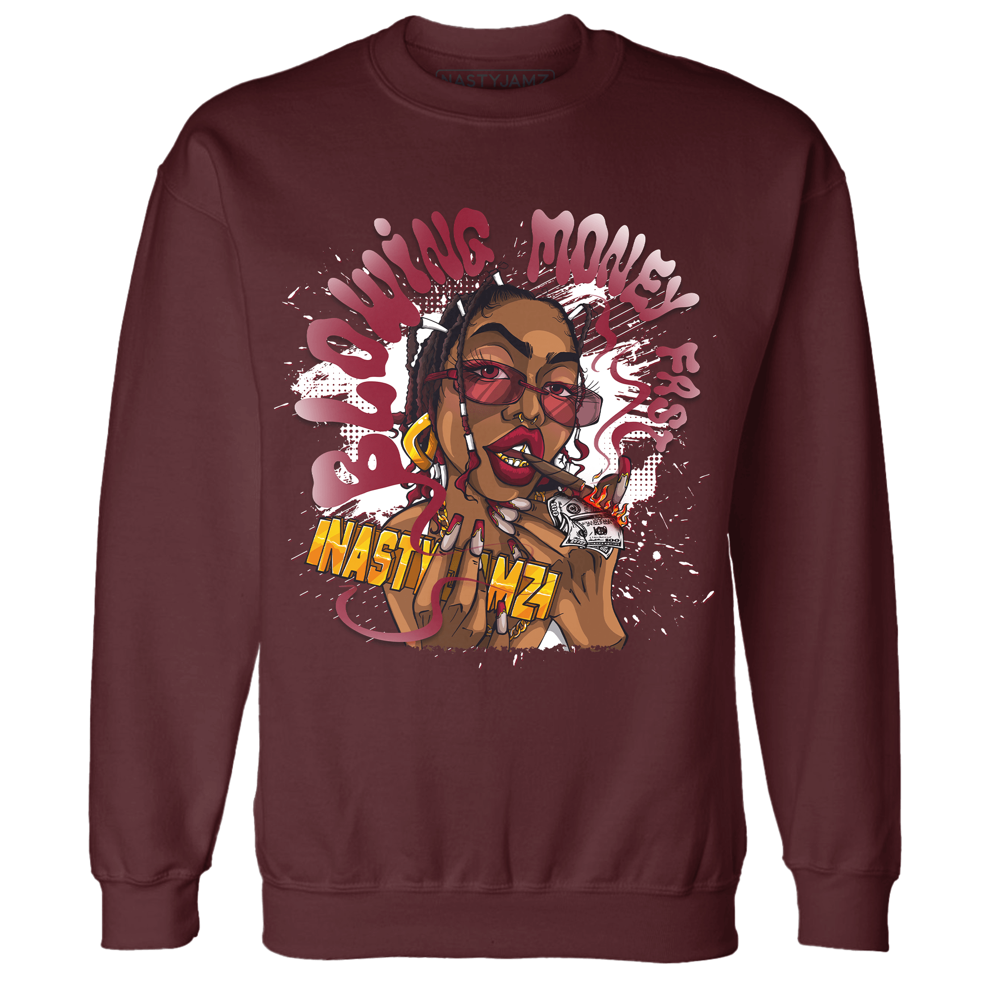 High White Team Red 1s Sweatshirt Match Blowing Money Fast Girl - NastyJamz