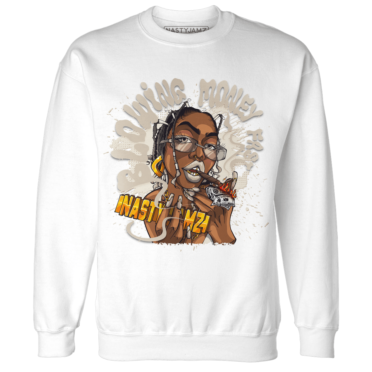 Latte 1s Sweatshirt Match Blowing Money Fast Girl - NastyJamz