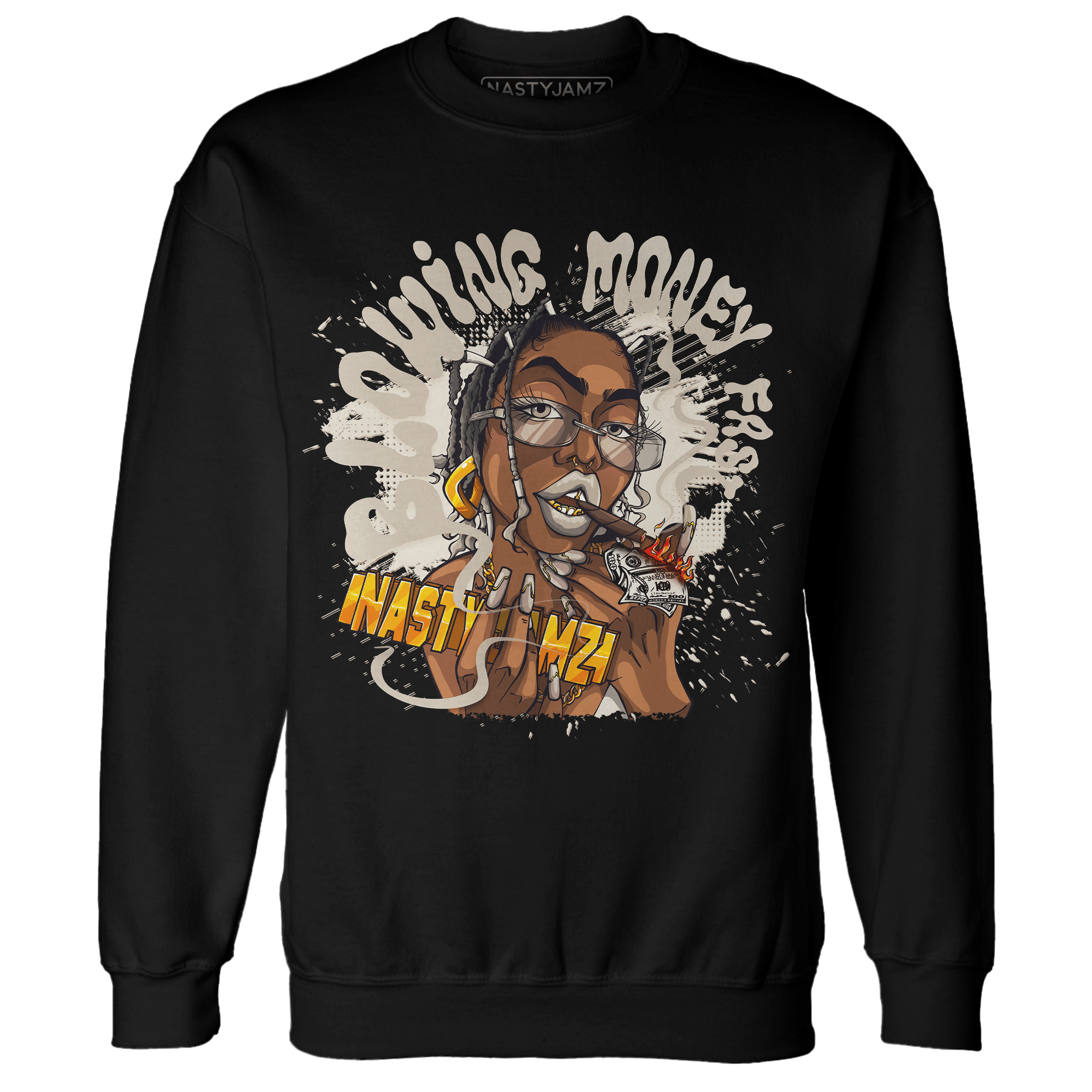 Latte 1s Sweatshirt Match Blowing Money Fast Girl - NastyJamz