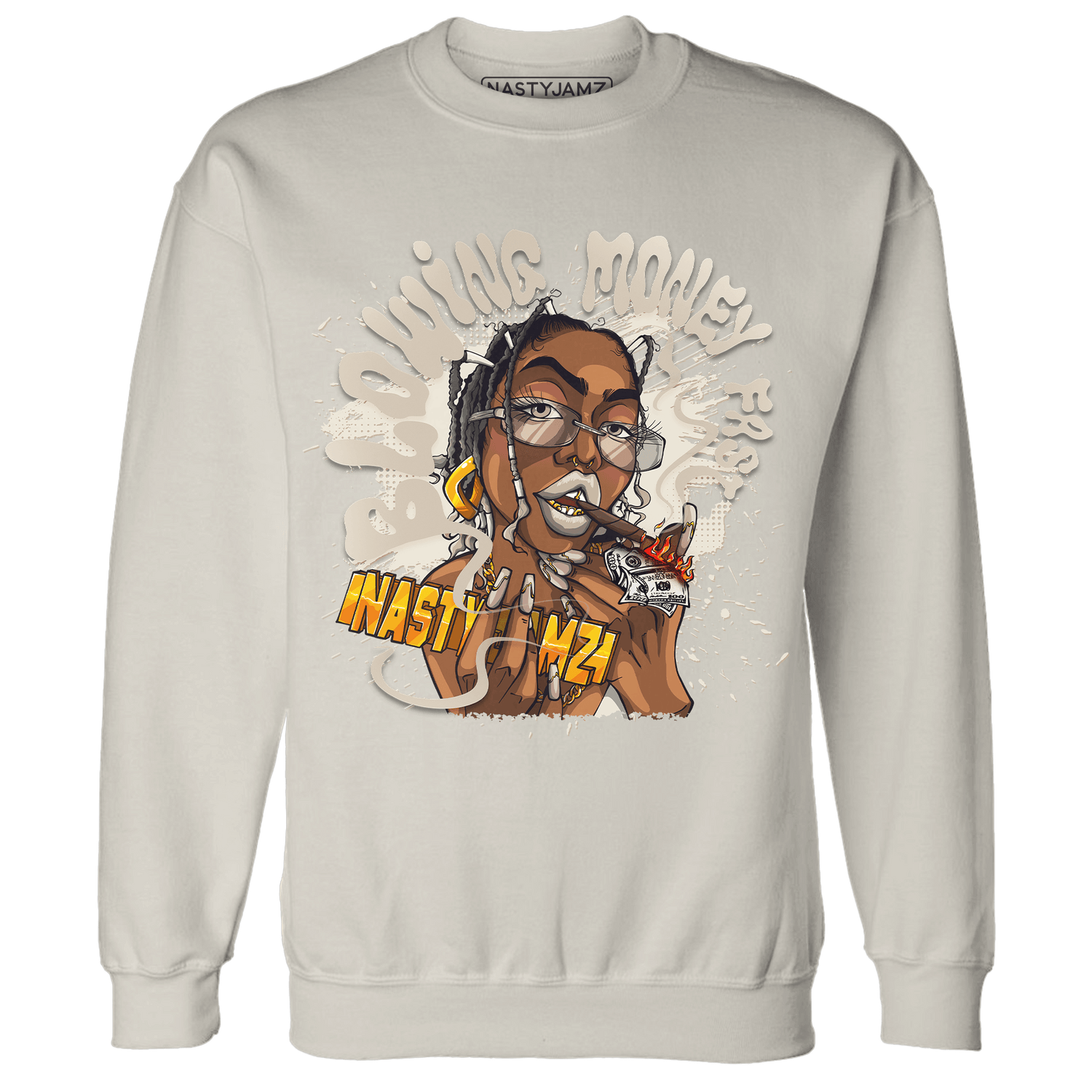 Latte 1s Sweatshirt Match Blowing Money Fast Girl - NastyJamz