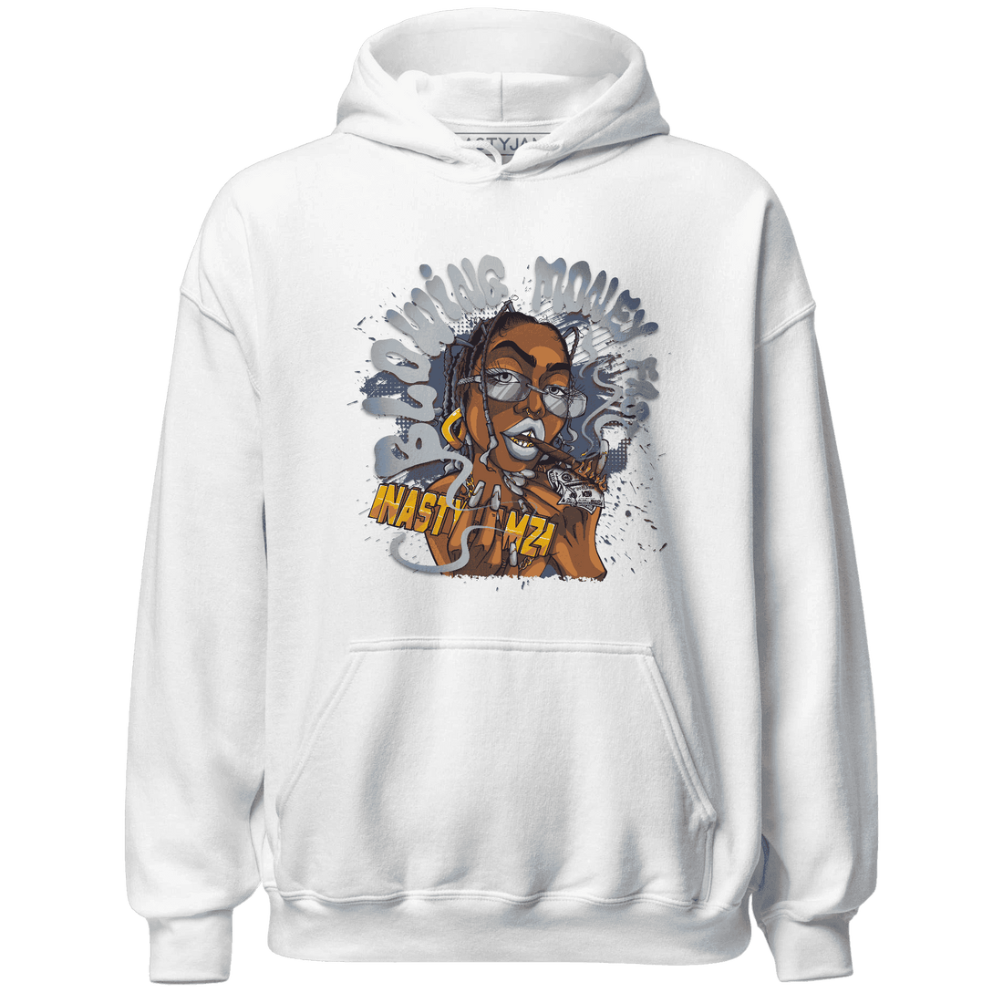 Mid Diffused Blue Grey 1s Hoodie Match Blowing Money Fast Girl - NastyJamz