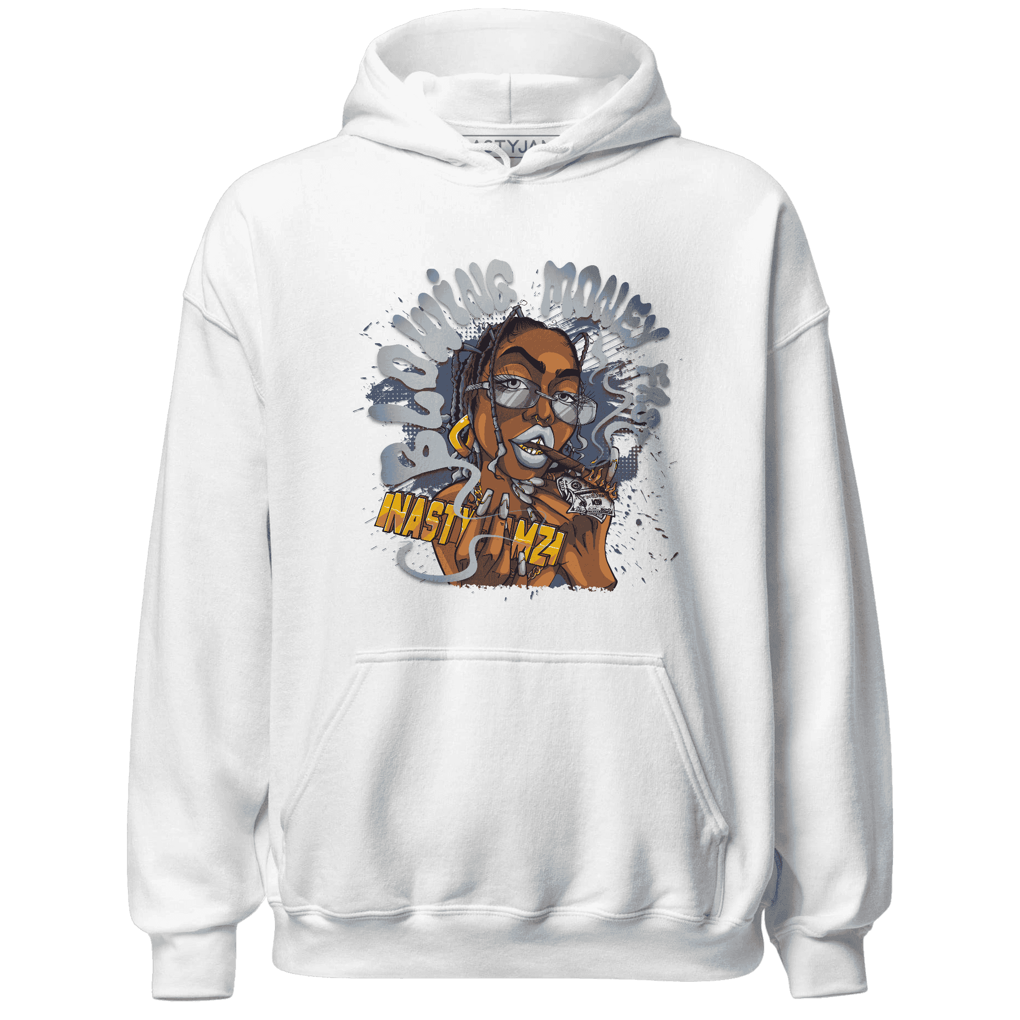 Mid Diffused Blue Grey 1s Hoodie Match Blowing Money Fast Girl - NastyJamz