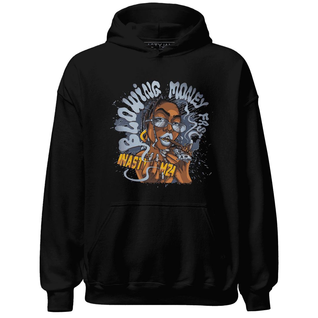Mid Diffused Blue Grey 1s Hoodie Match Blowing Money Fast Girl - NastyJamz
