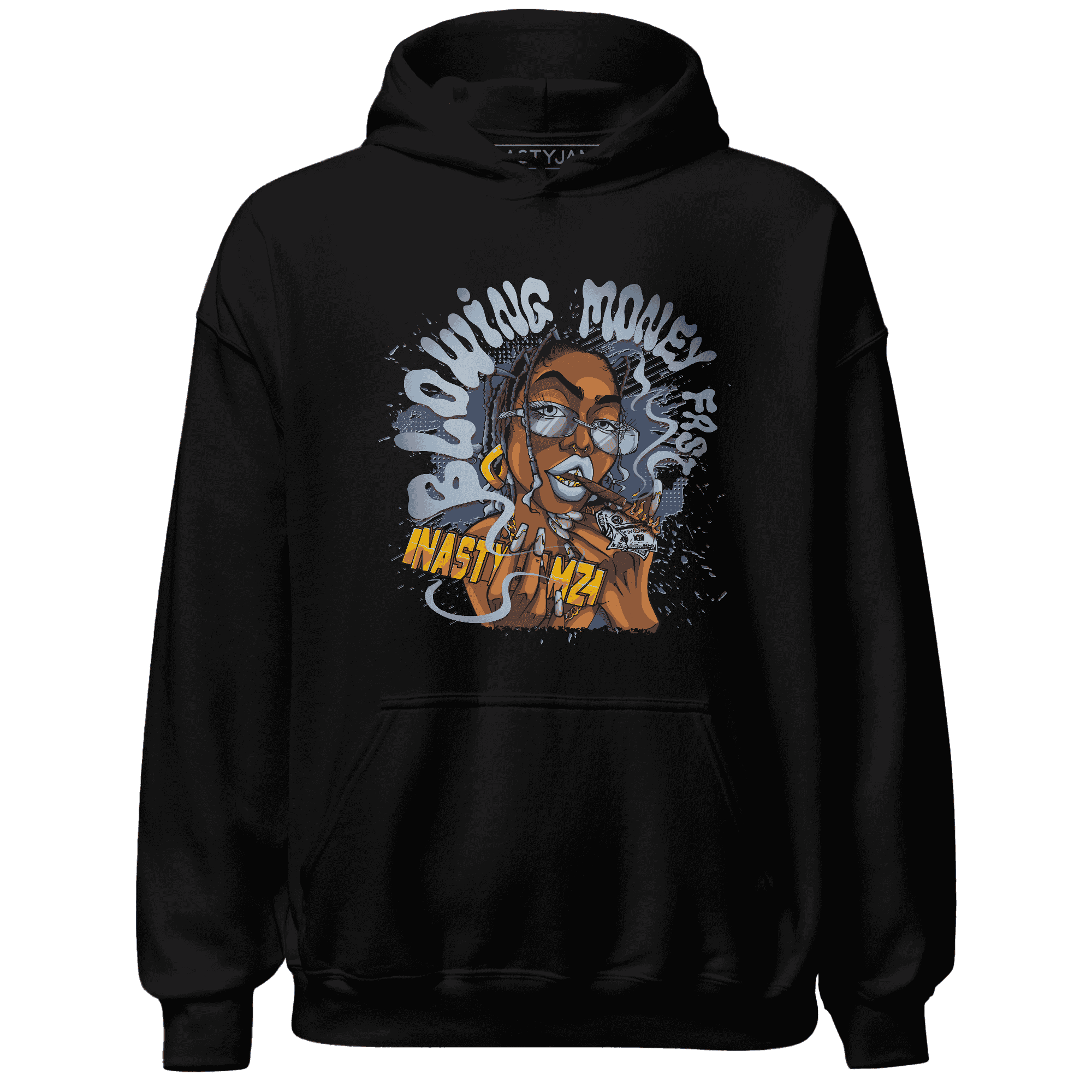 Mid Diffused Blue Grey 1s Hoodie Match Blowing Money Fast Girl - NastyJamz