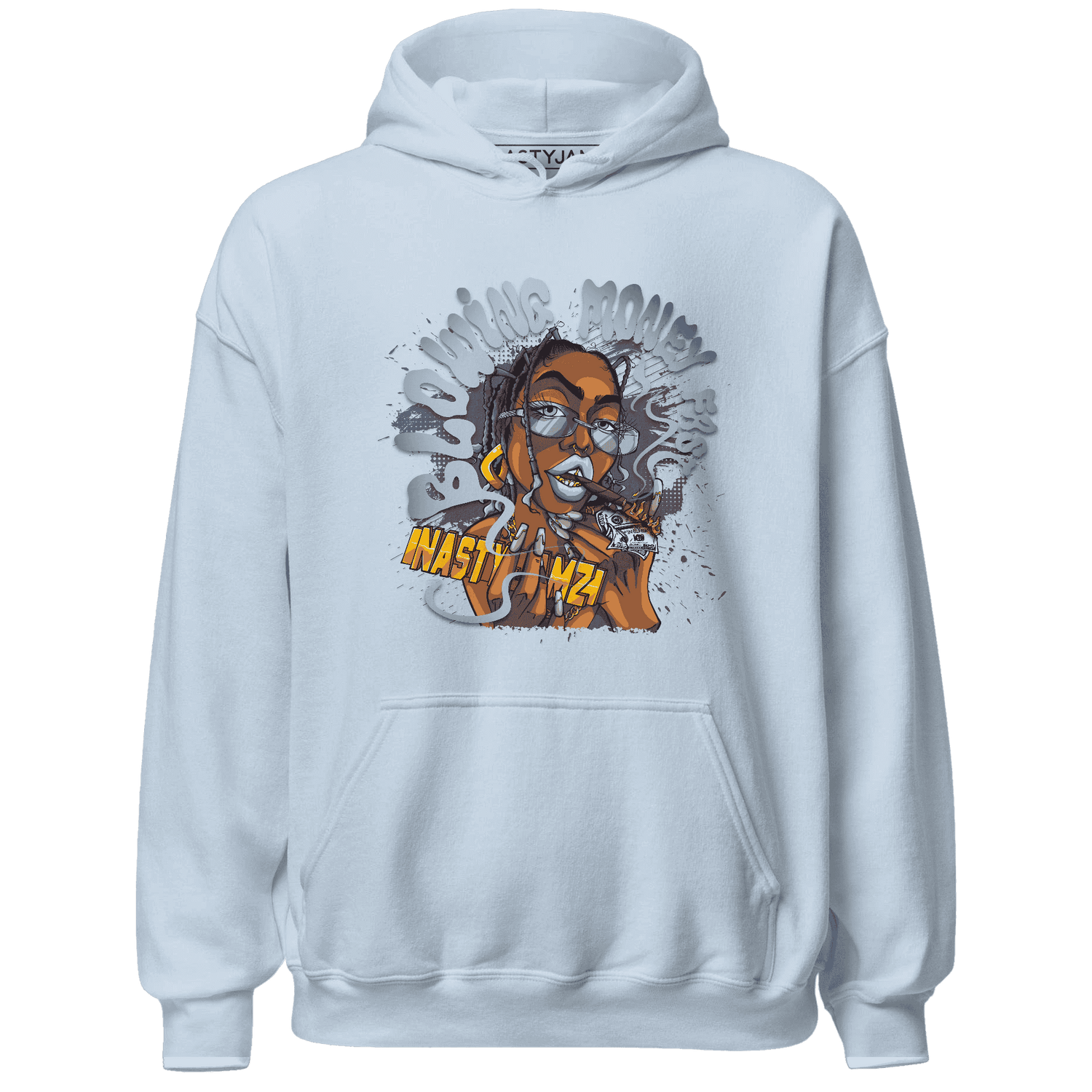 Mid Diffused Blue Grey 1s Hoodie Match Blowing Money Fast Girl - NastyJamz