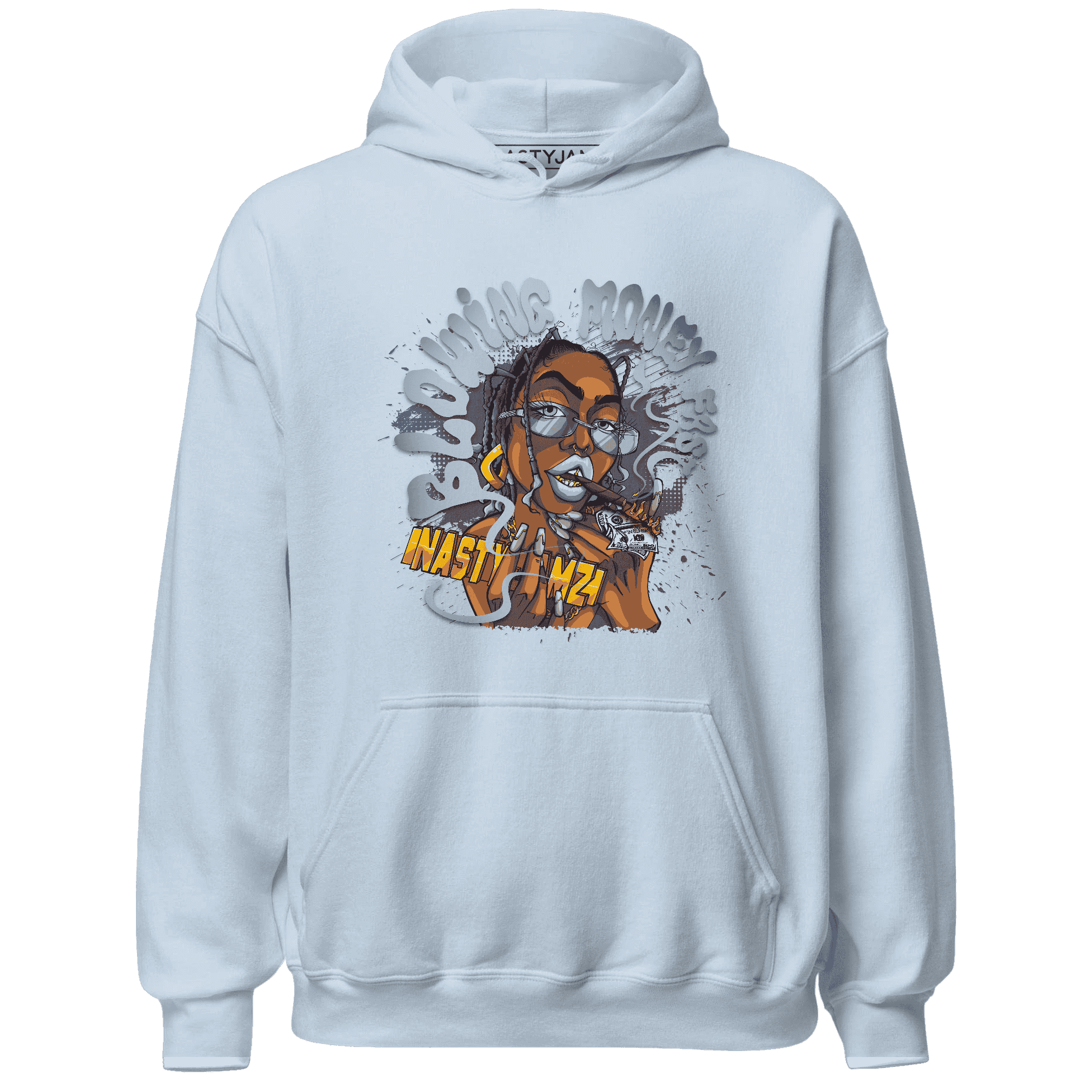 Mid Diffused Blue Grey 1s Hoodie Match Blowing Money Fast Girl - NastyJamz
