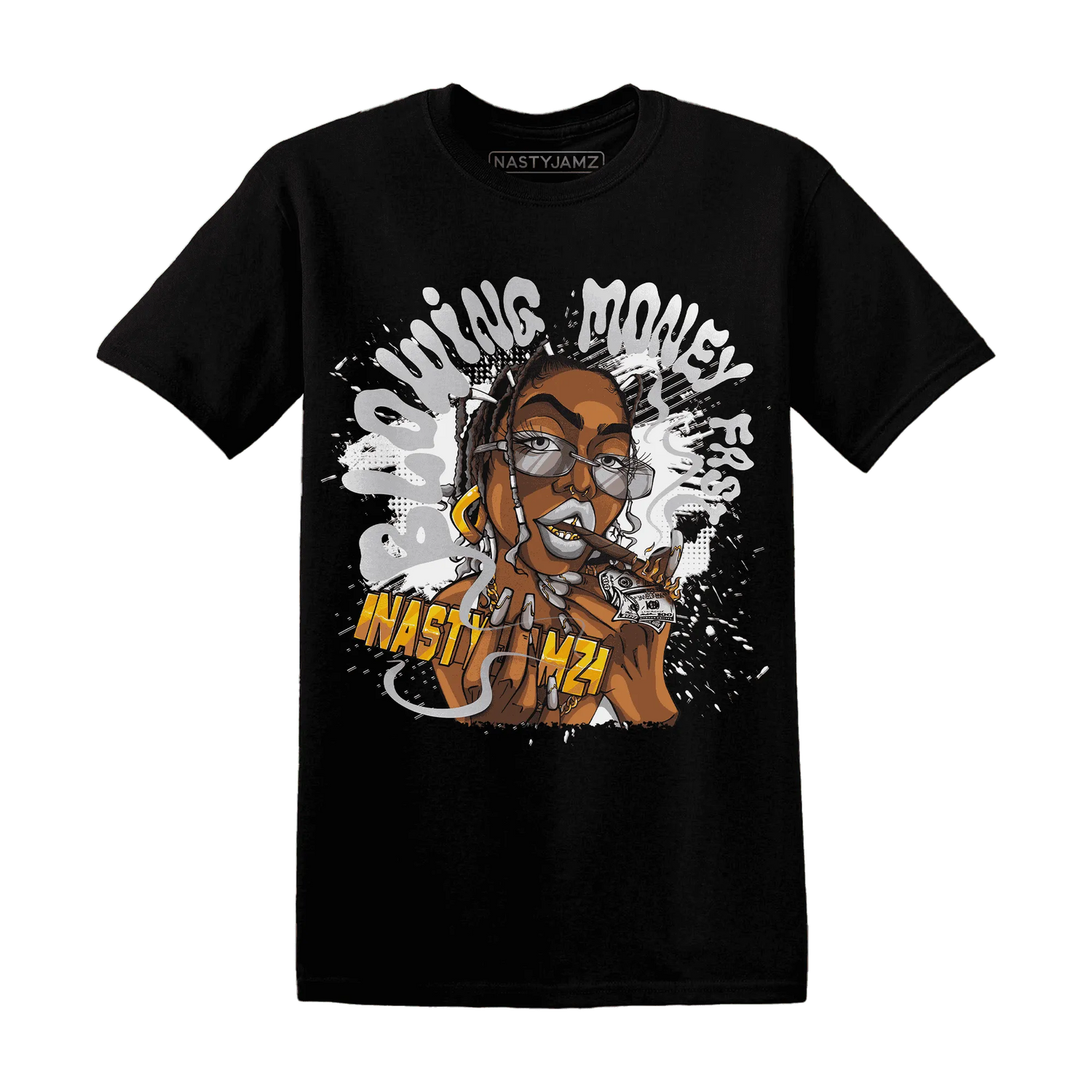 Wolf-Grey-1s-T-Shirt-Match-Blowing-Money-Fast-Girl