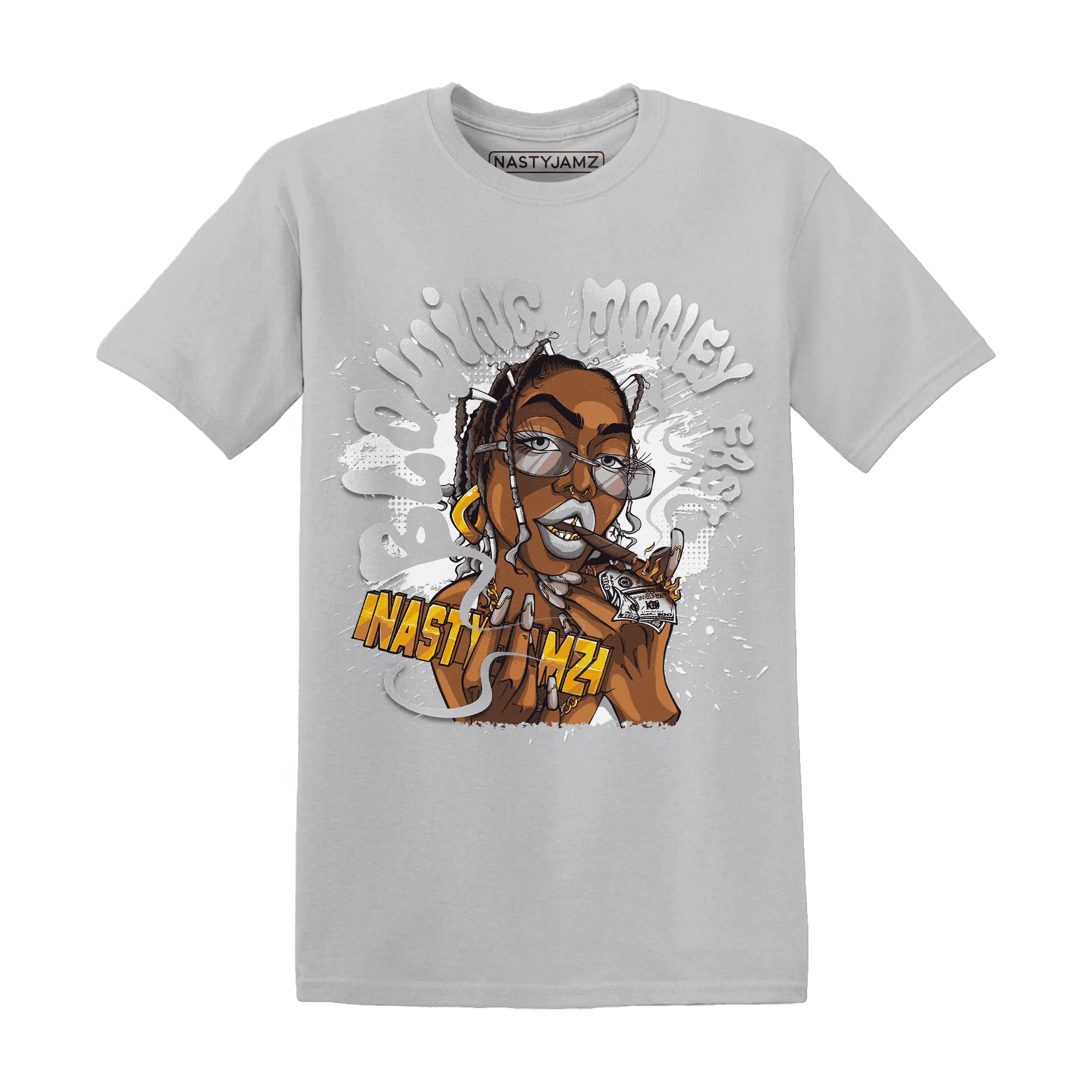 Wolf-Grey-1s-T-Shirt-Match-Blowing-Money-Fast-Girl