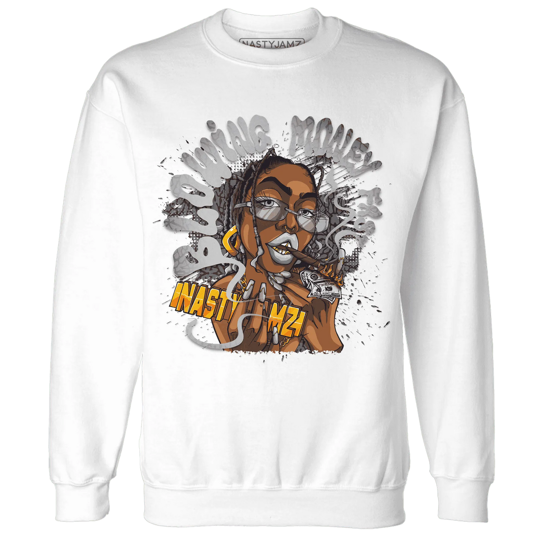 Cement-Grey-3s-Sweatshirt-Match-Blowing-Money-Fast-Girl