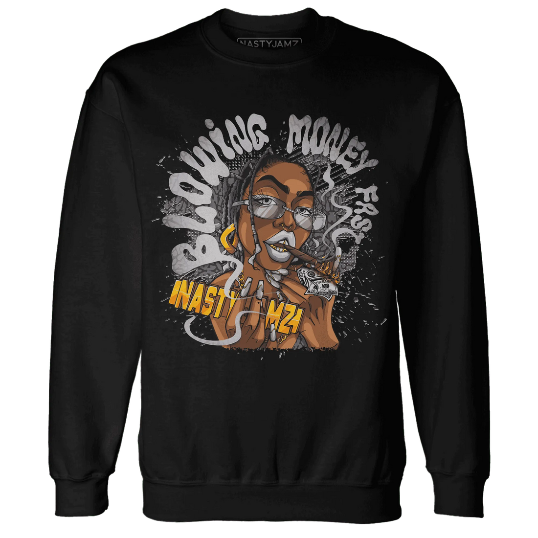 Cement-Grey-3s-Sweatshirt-Match-Blowing-Money-Fast-Girl