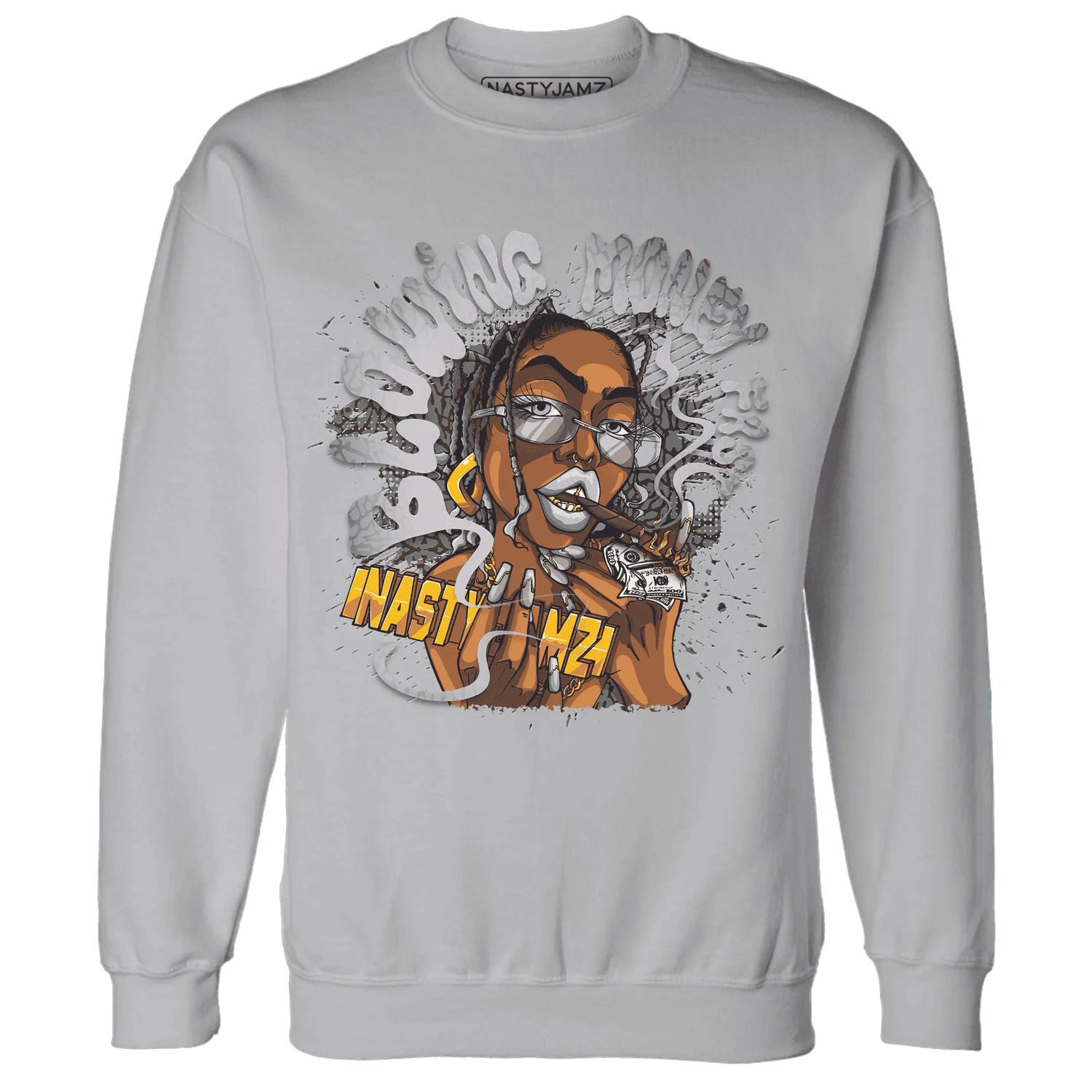 Cement-Grey-3s-Sweatshirt-Match-Blowing-Money-Fast-Girl