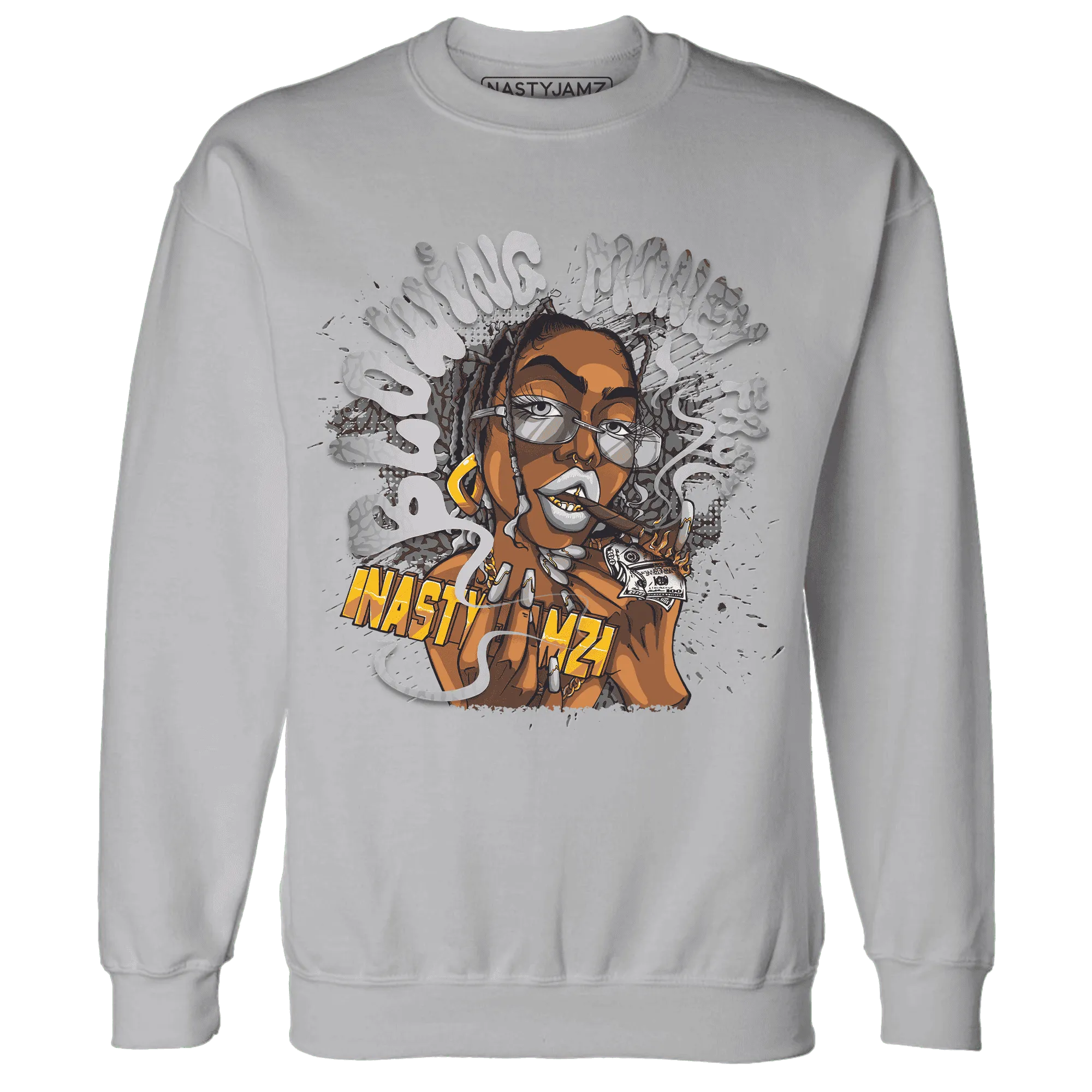 Cement-Grey-3s-Sweatshirt-Match-Blowing-Money-Fast-Girl