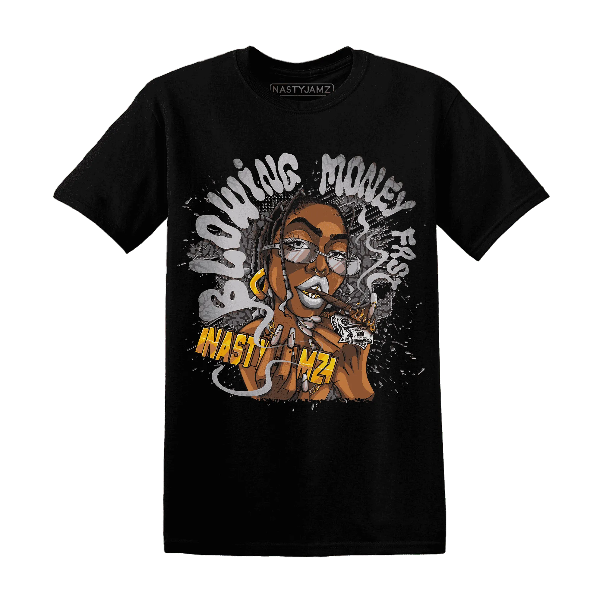 Cement-Grey-3s-T-Shirt-Match-Blowing-Money-Fast-Girl